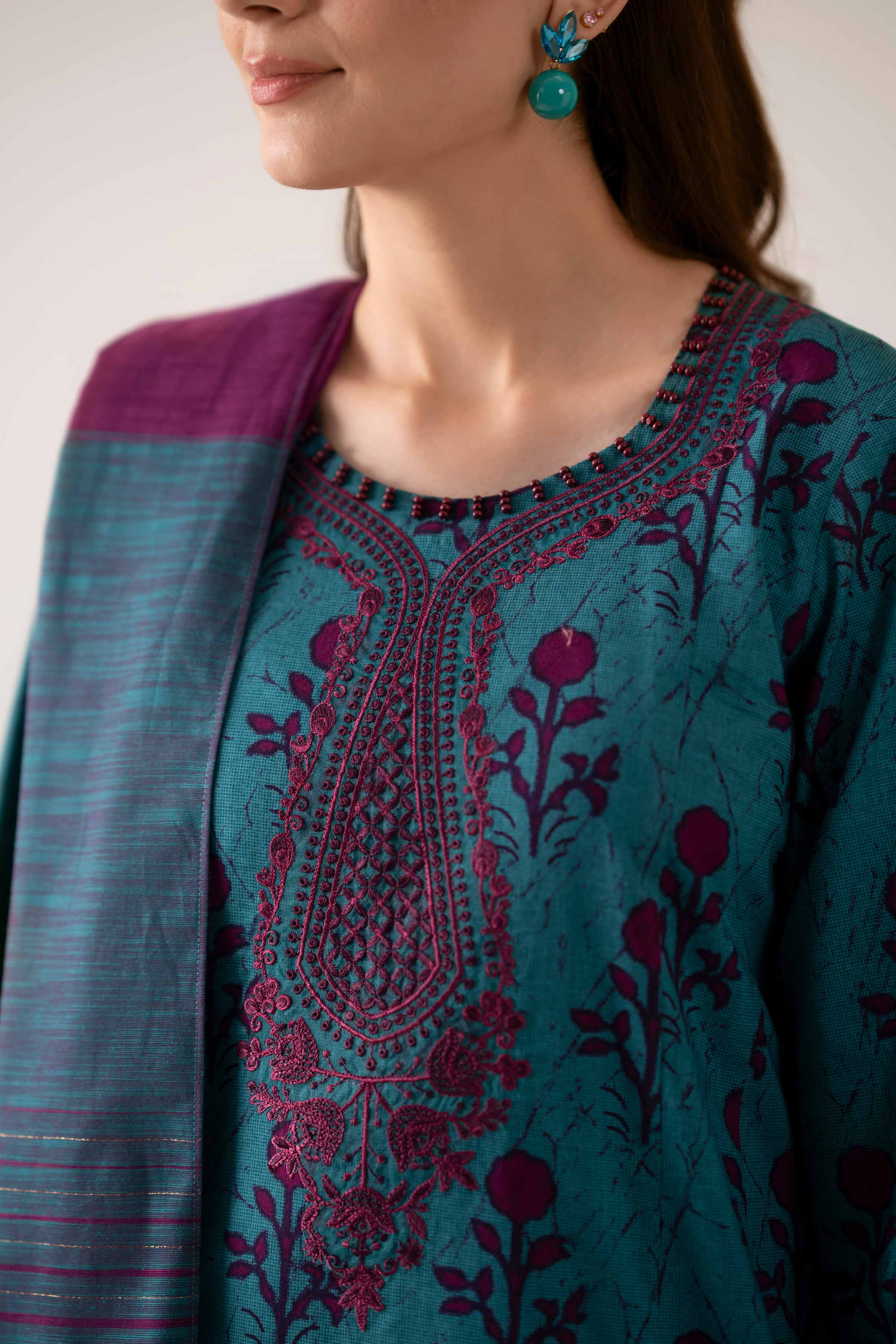 3 Piece - Printed Embroidered Suit - 42502845 for Women - Unstitched Collection | Nishat | Shop Online