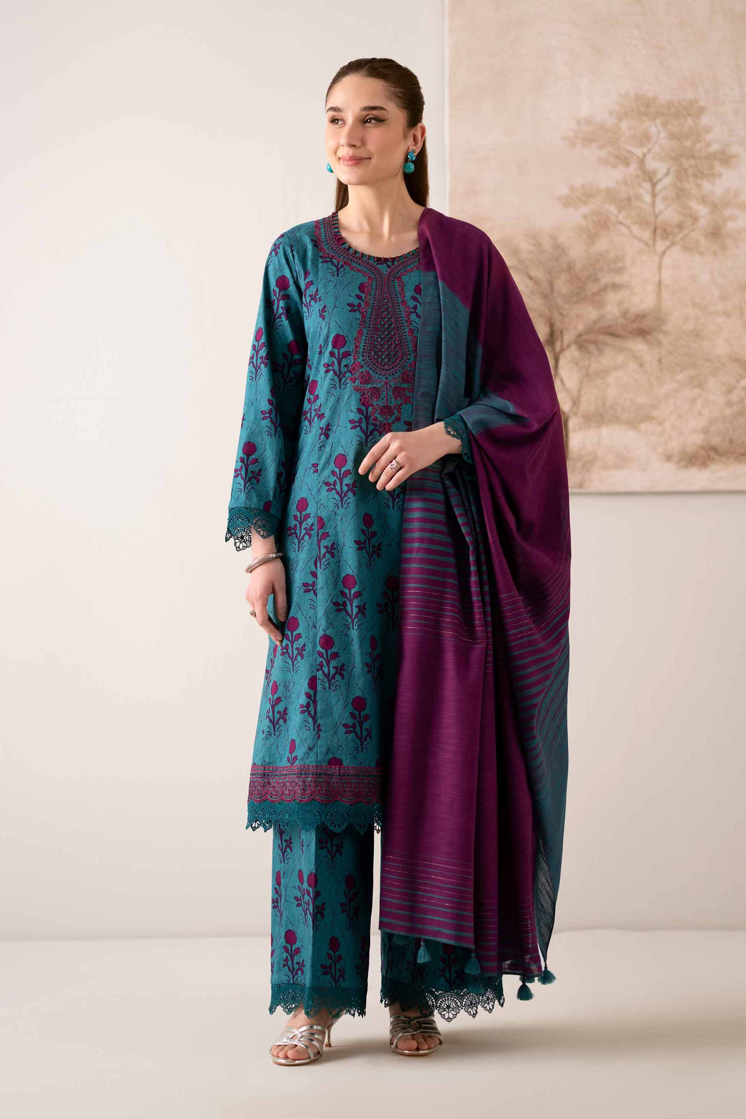 3 Piece - Printed Embroidered Suit - 42502845 for Women - Unstitched Collection | Nishat | Shop Online
