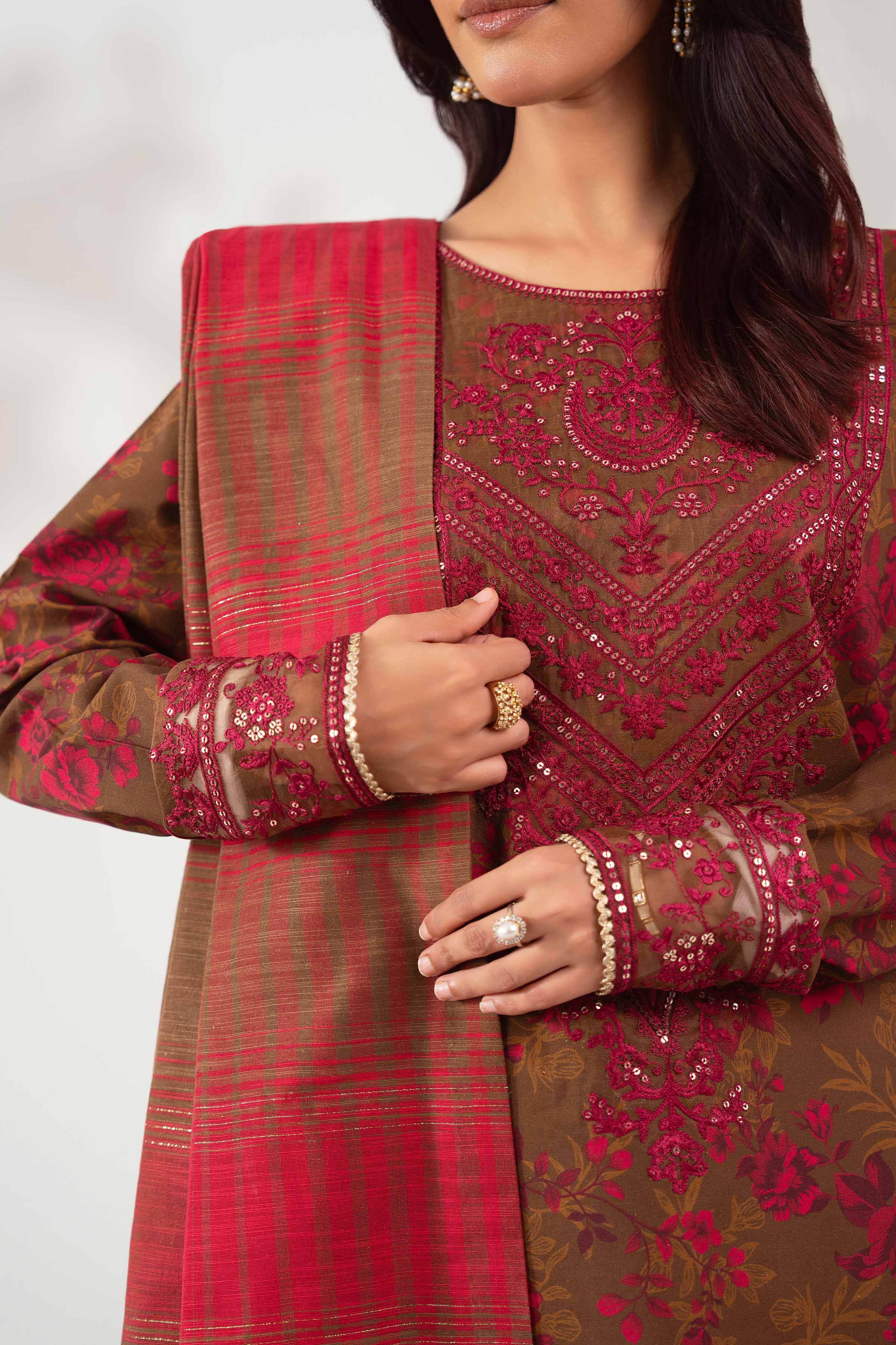 3 Piece - Printed Embroidered Suit - 42502847 for Women - Unstitched Collection | Nishat | Shop Online