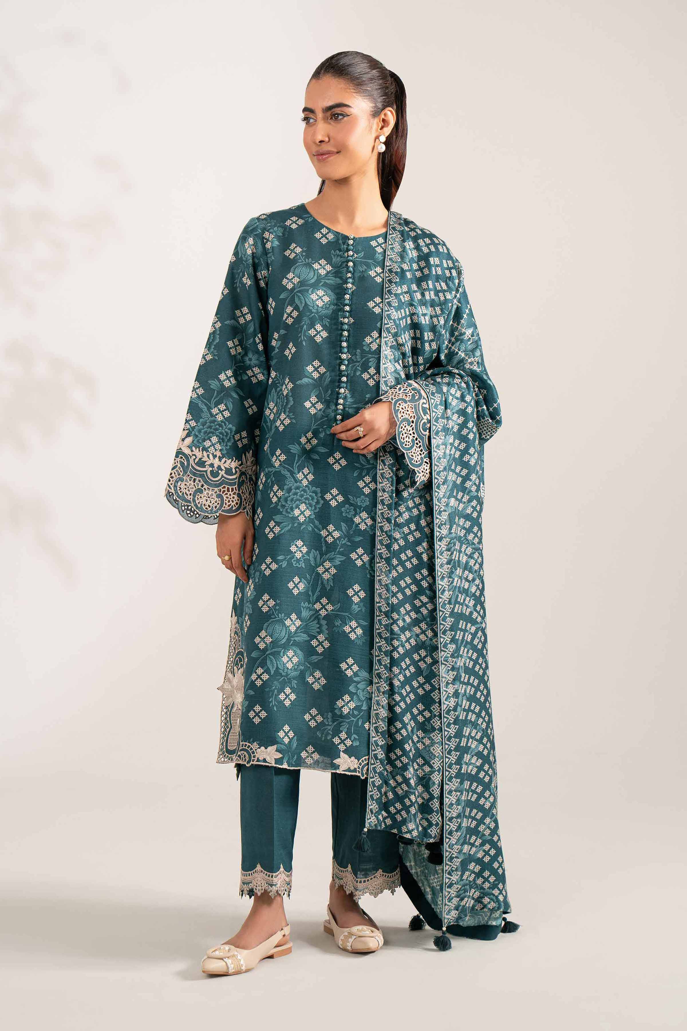 3 Piece - Printed Embroidered Suit - 42502870 for Women - Unstitched Collection | Nishat | Shop Online