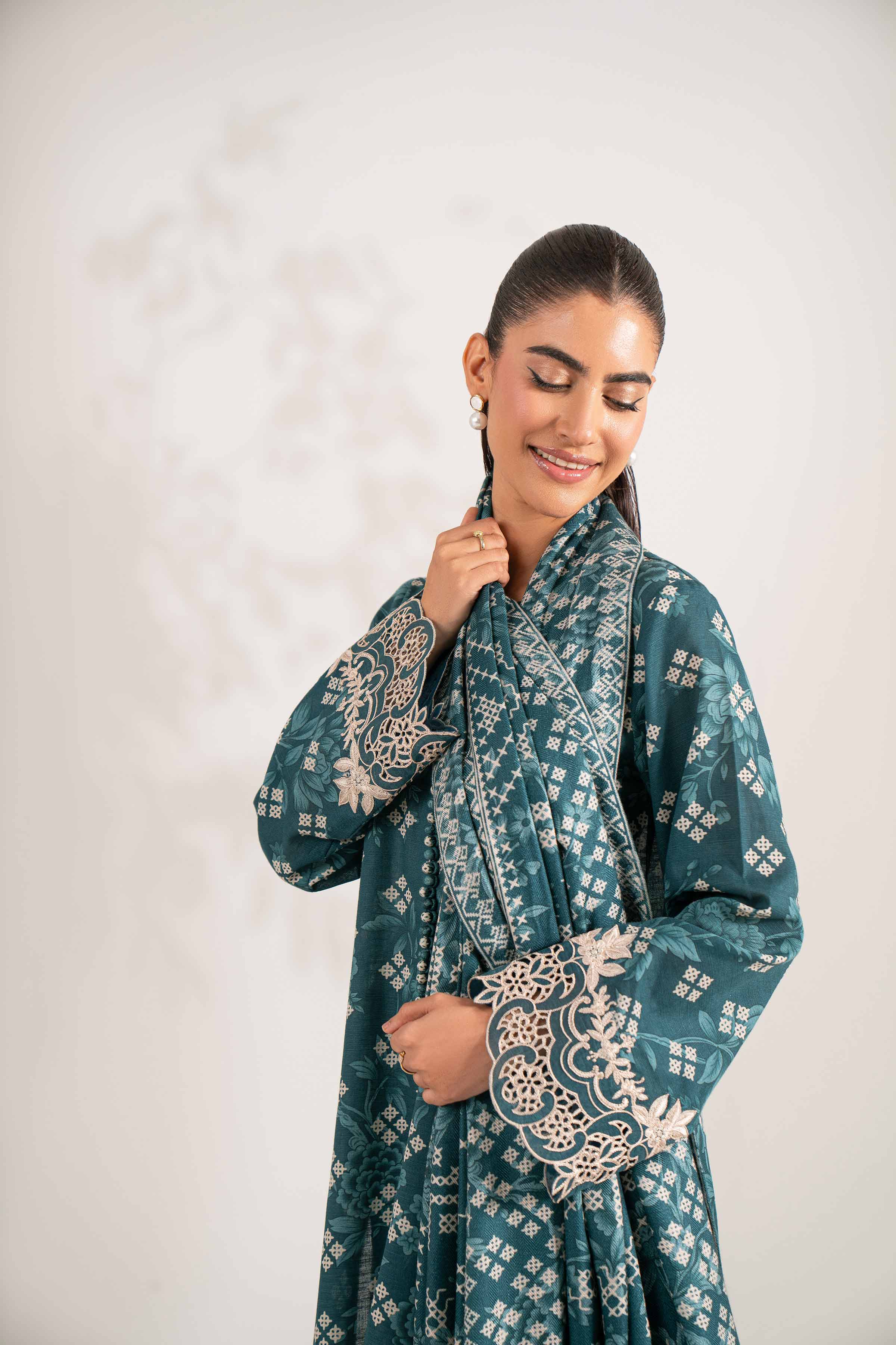 3 Piece - Printed Embroidered Suit - 42502870 for Women - Unstitched Collection | Nishat | Shop Online