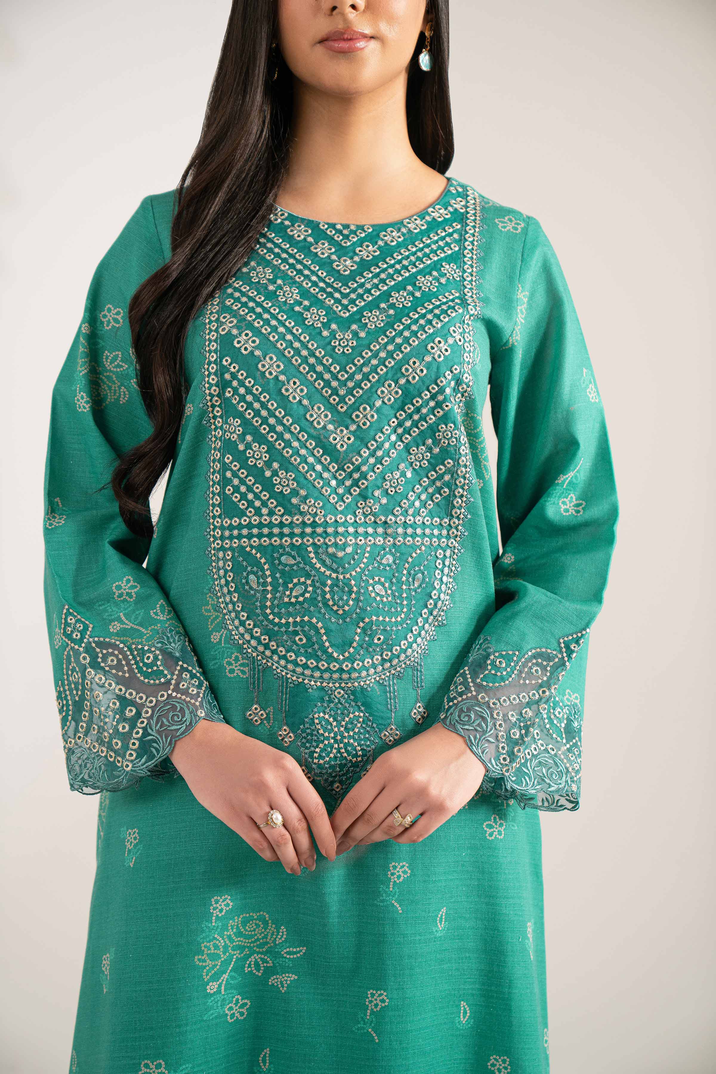 3 Piece - Printed Embroidered Suit - 42502876 for Women - Unstitched Collection | Nishat | Shop Online