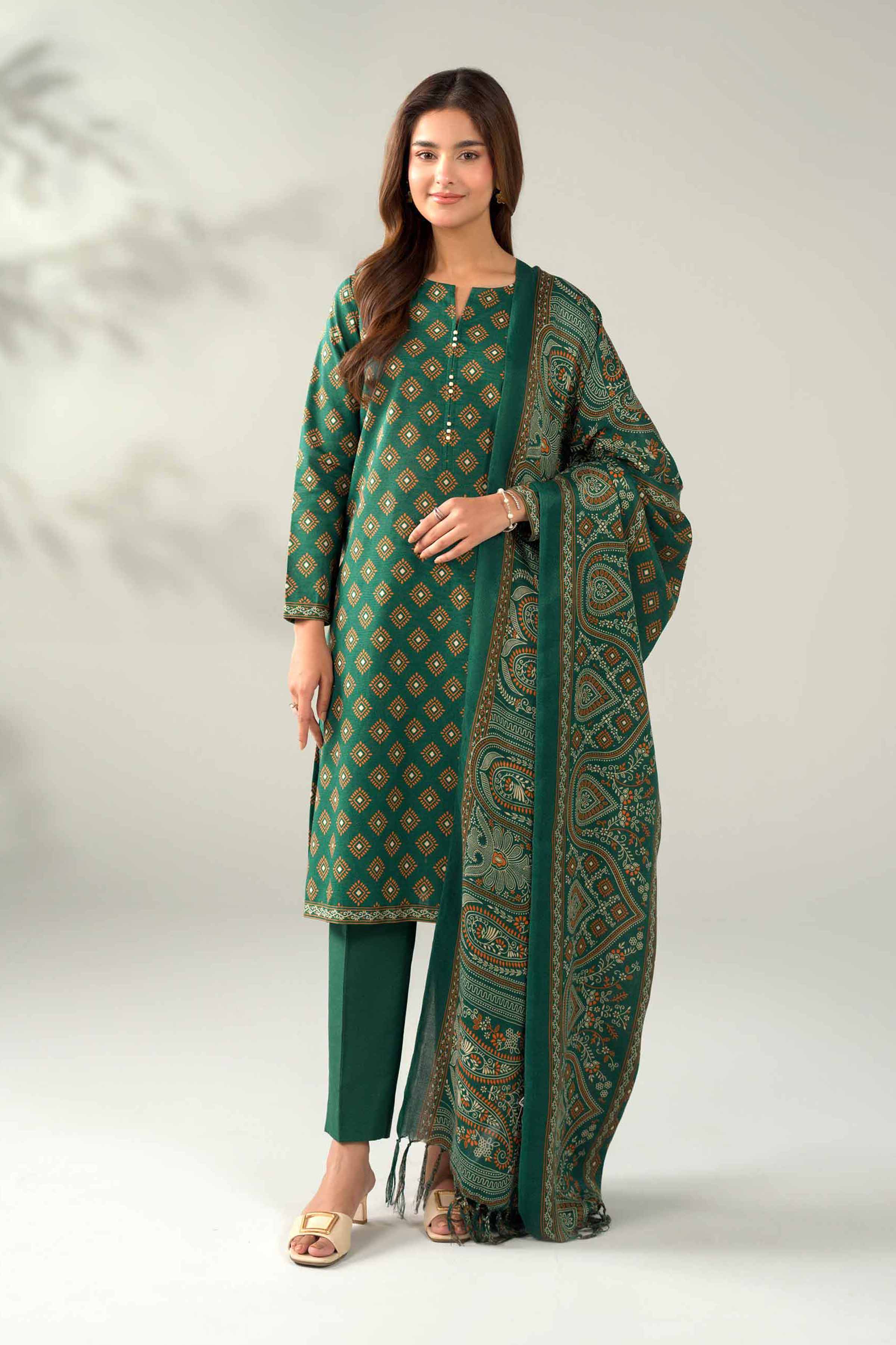 3 Piece - Printed Embroidered Suit - 42502878 for Women - Unstitched Collection | Nishat | Shop Online