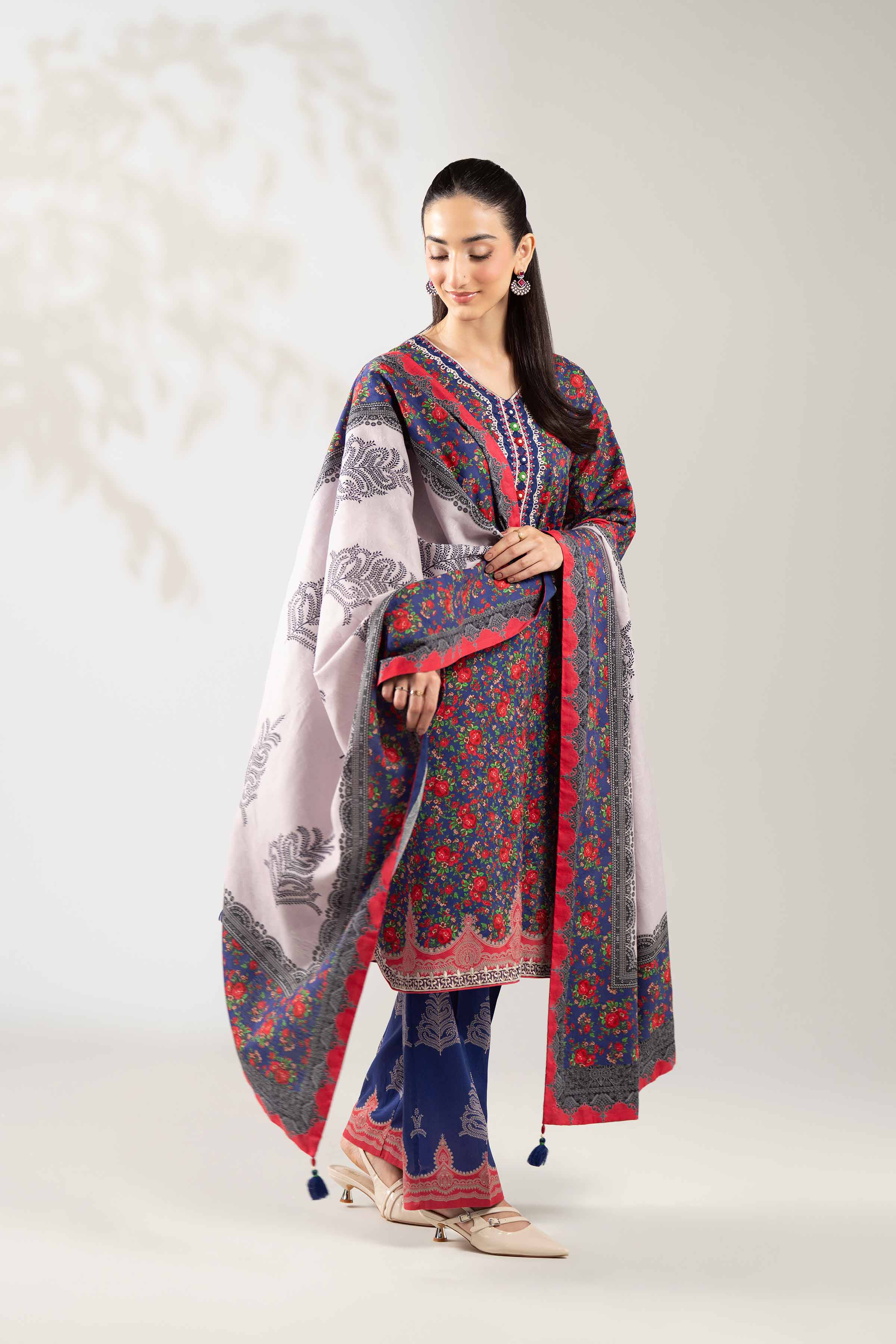 3 Piece - Digital Printed Embroidered Suit - 42502890 for Women - Unstitched Collection | Nishat | Shop Online