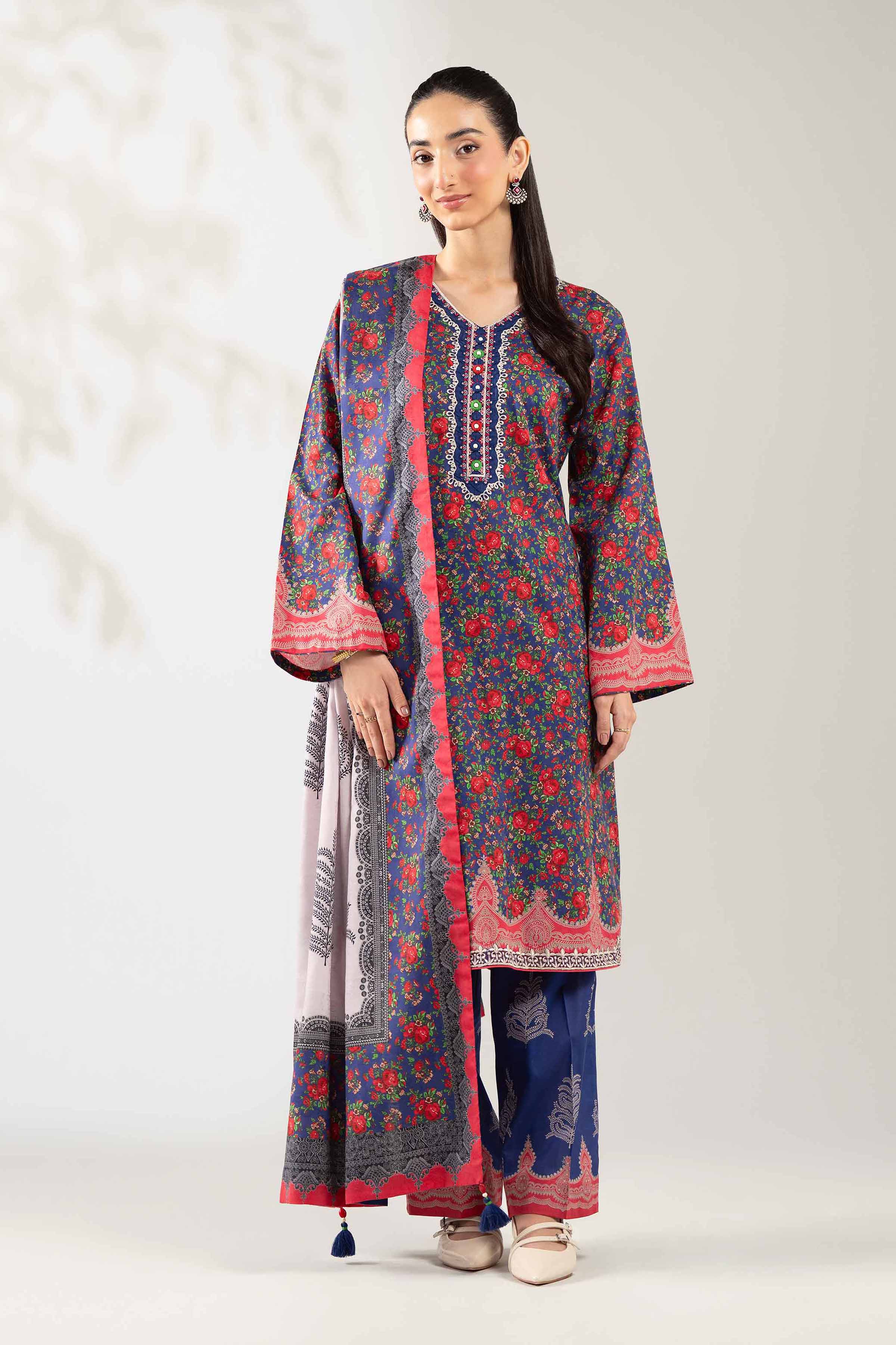 3 Piece - Digital Printed Embroidered Suit - 42502890 for Women - Unstitched Collection | Nishat | Shop Online