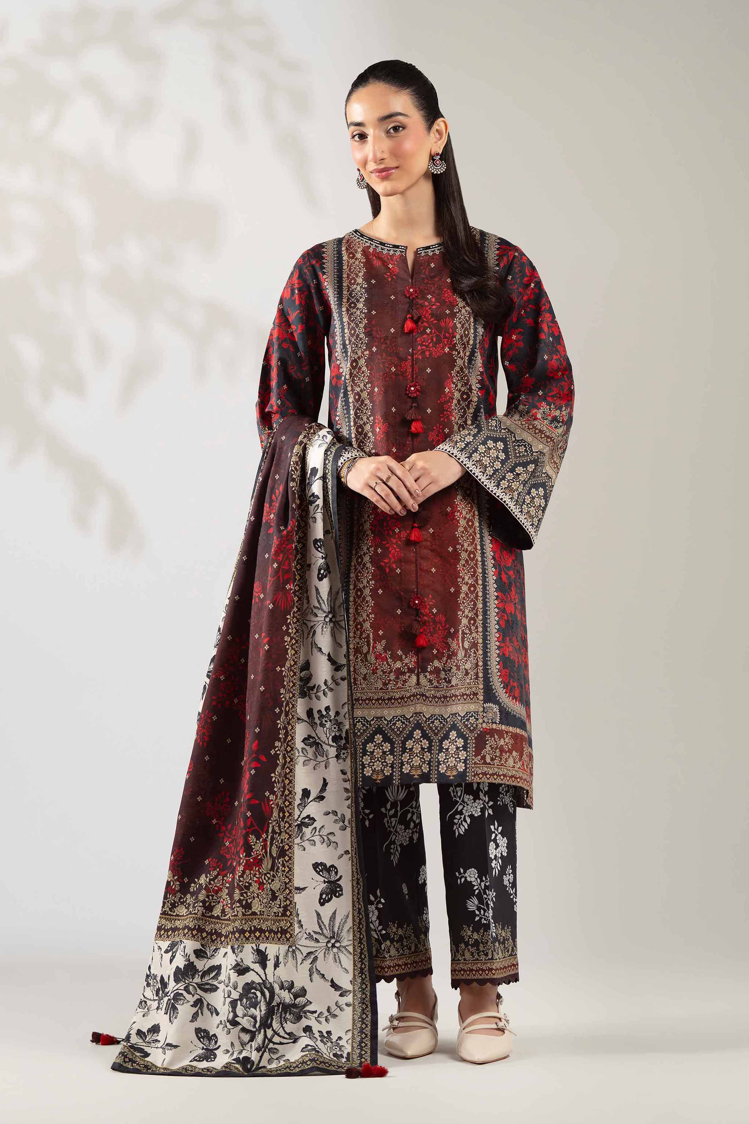 3 Piece - Digital Printed Embroidered Suit - 42502893 for Women - Unstitched Collection | Nishat | Shop Online