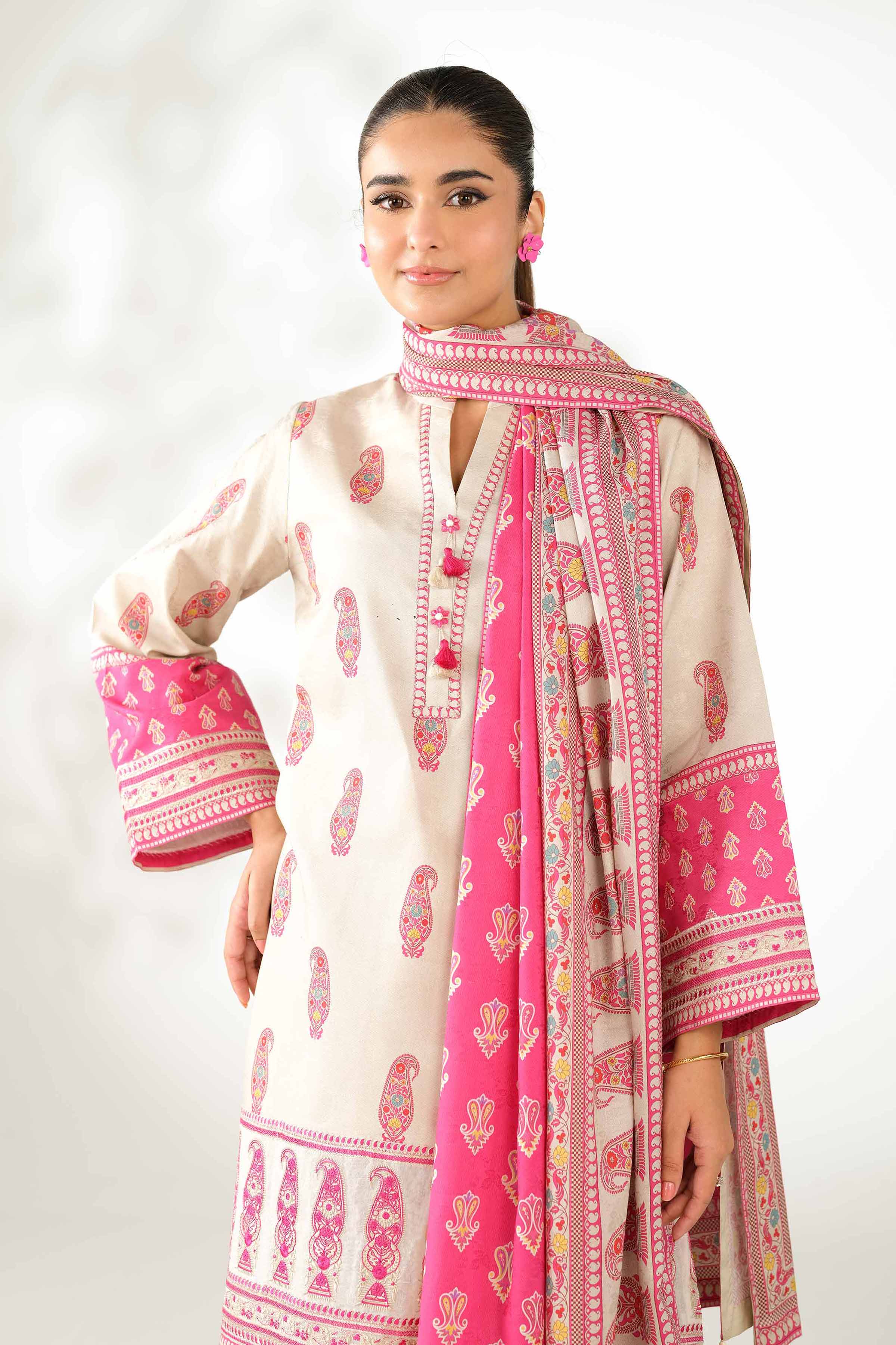 3 Piece - Digital Printed Embroidered Suit - 42502898 for Women - Unstitched Collection | Nishat | Shop Online