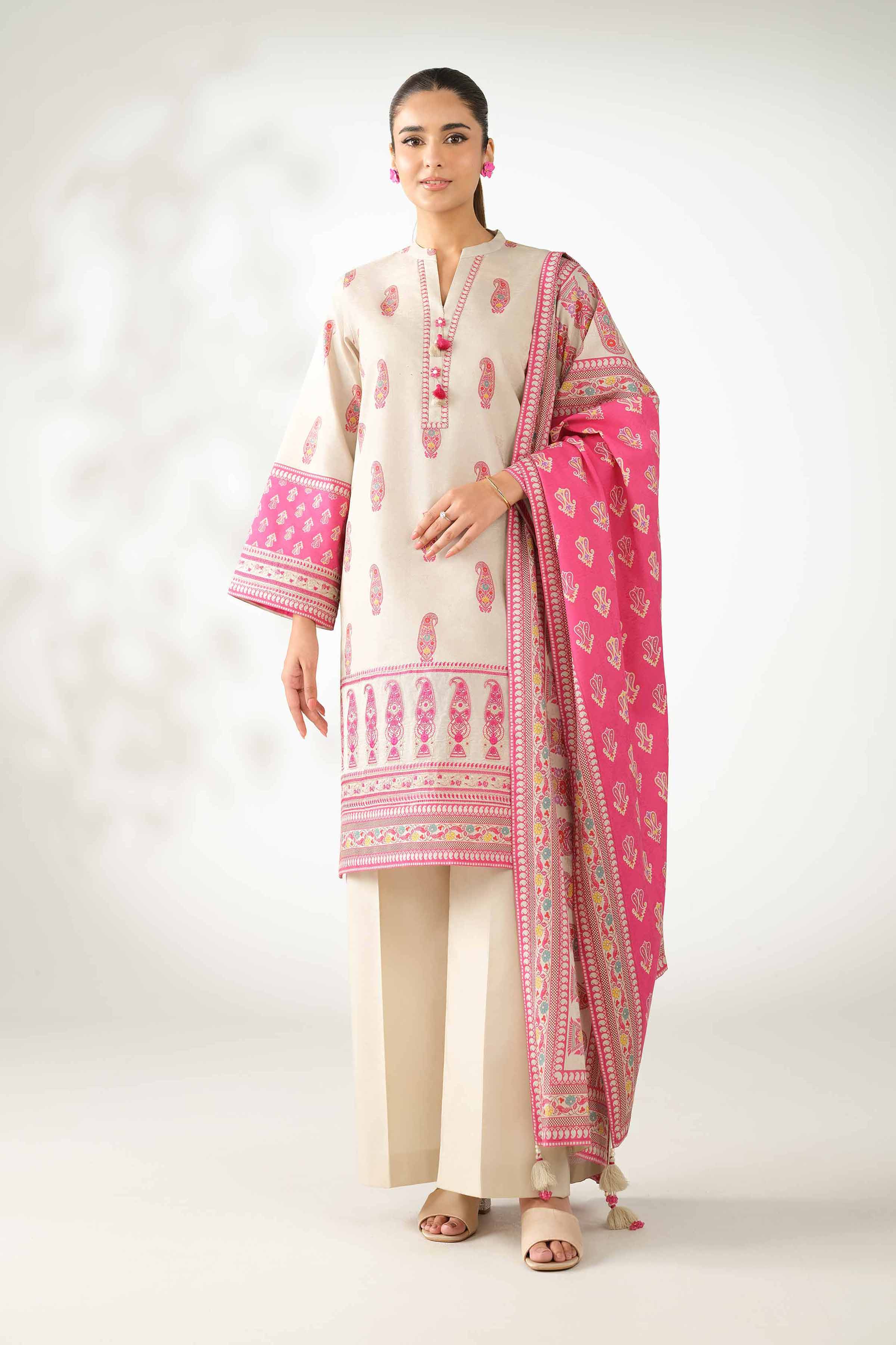 3 Piece - Digital Printed Embroidered Suit - 42502898 for Women - Unstitched Collection | Nishat | Shop Online
