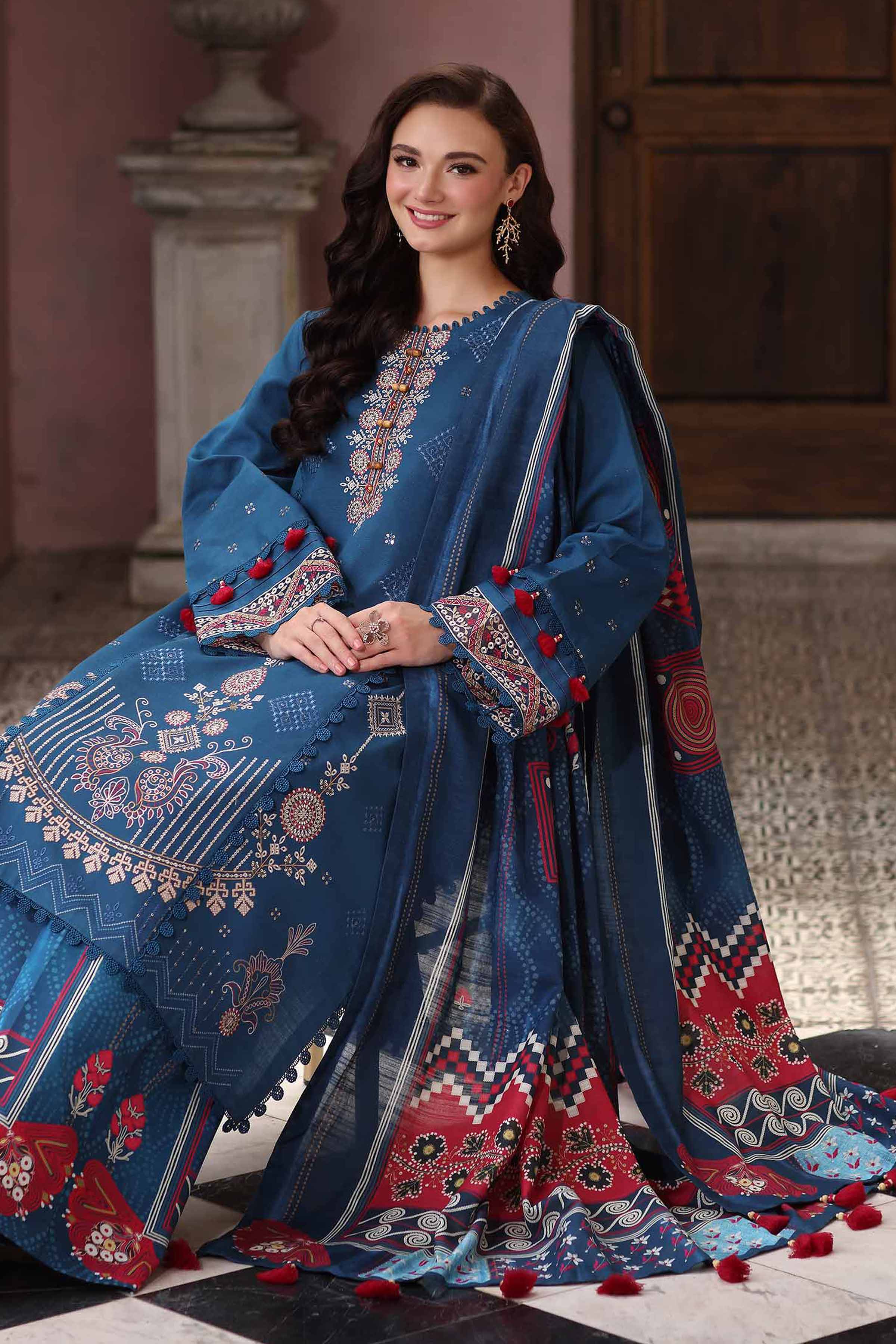 3 Piece - Digital Printed Embroidered Suit - 42502910 for Women - Unstitched Collection | Nishat | Shop Online