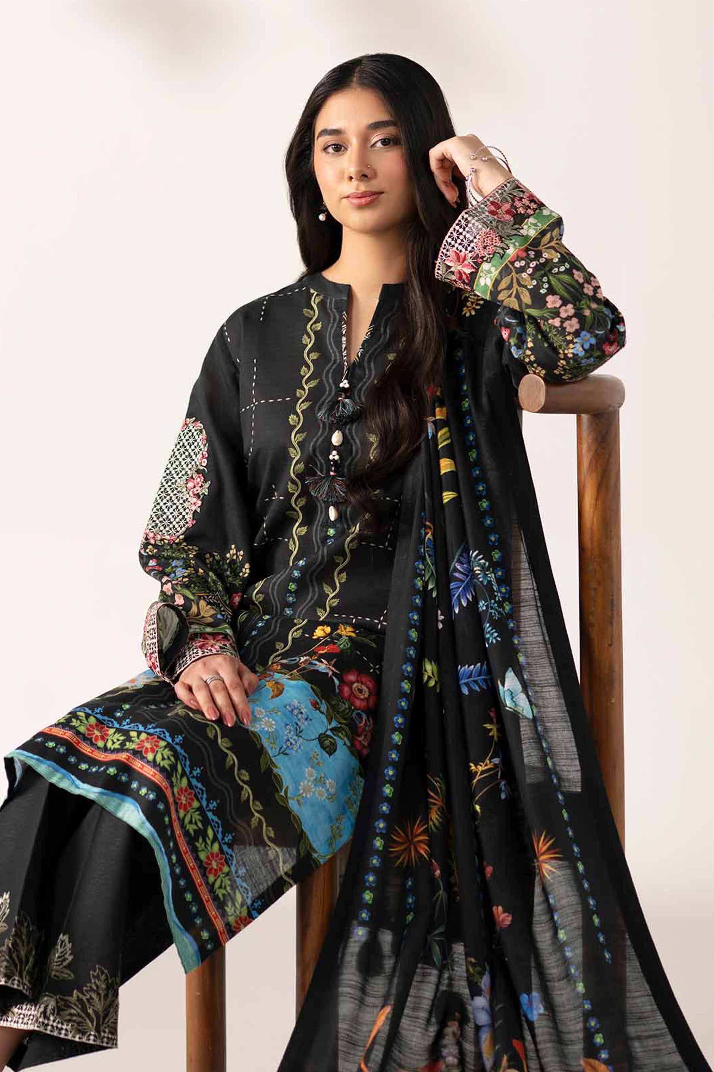 3 Piece - Digital Printed Embroidered Suit - 42502916 for Women - Unstitched Collection | Nishat | Shop Online