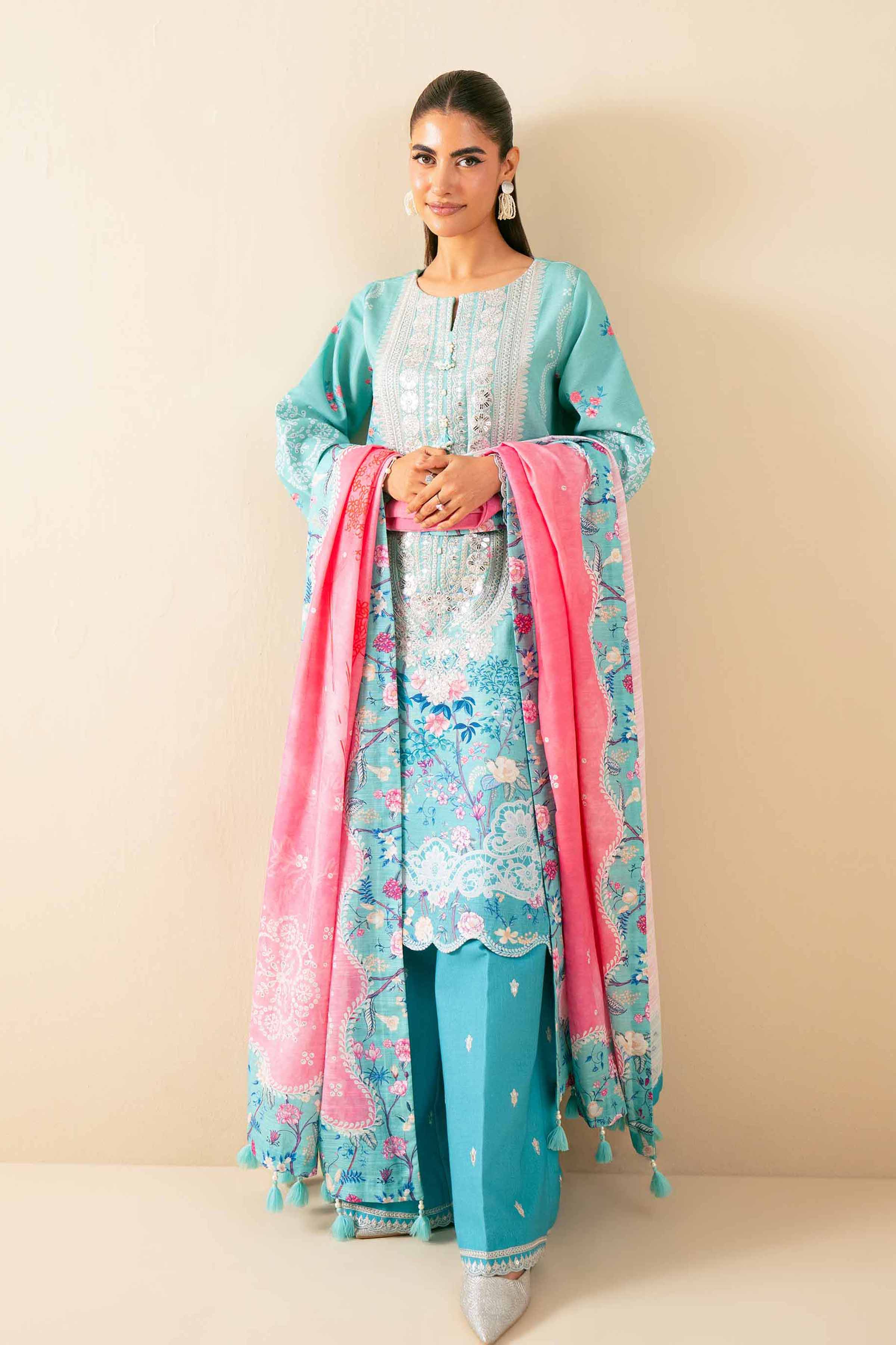 3 Piece - Digital Printed Embroidered Suit - 42502918 for Women - Unstitched Collection | Nishat | Shop Online