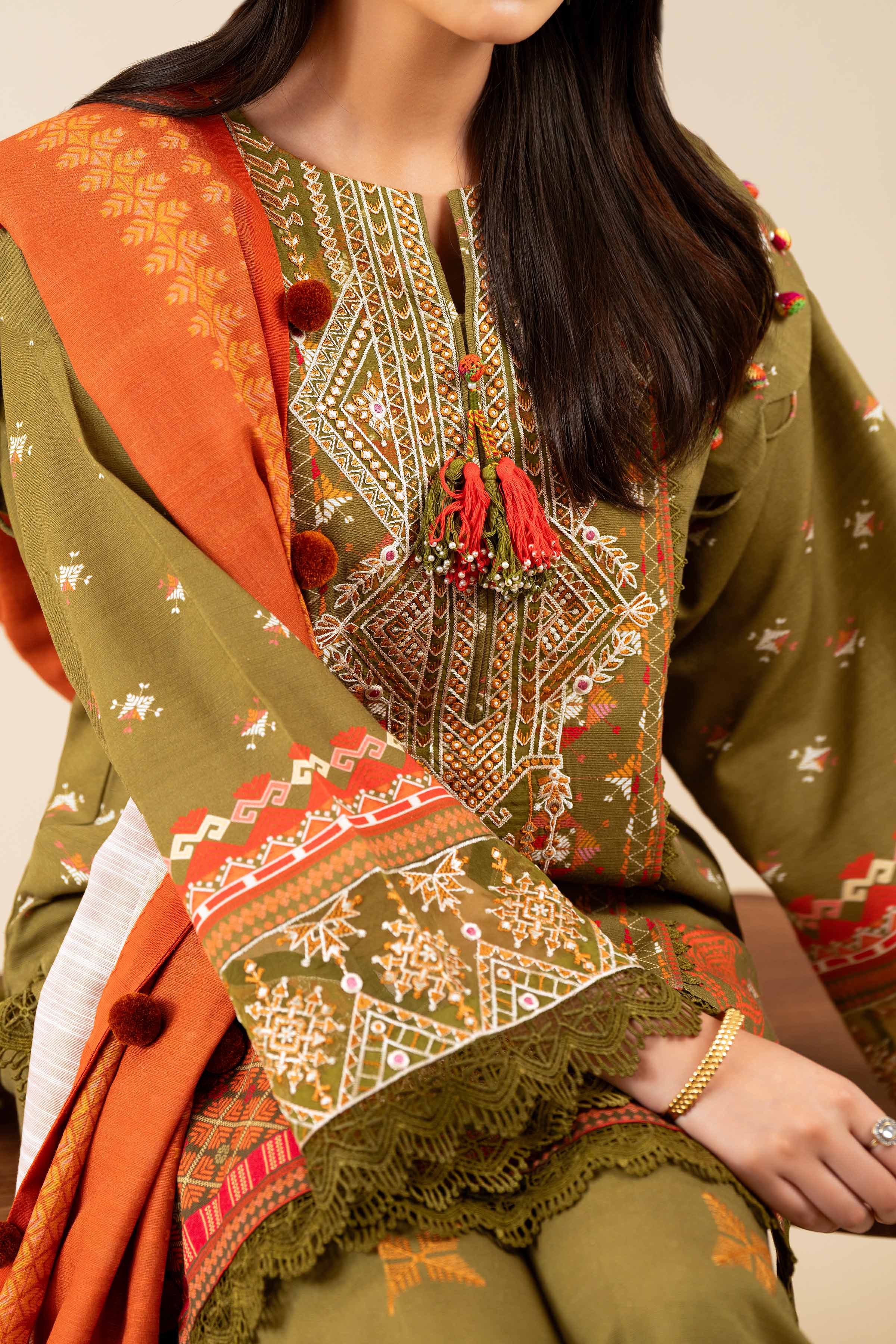 3 Piece - Printed Embroidered Suit - 42502920 for Women - Unstitched Collection | Nishat | Shop Online