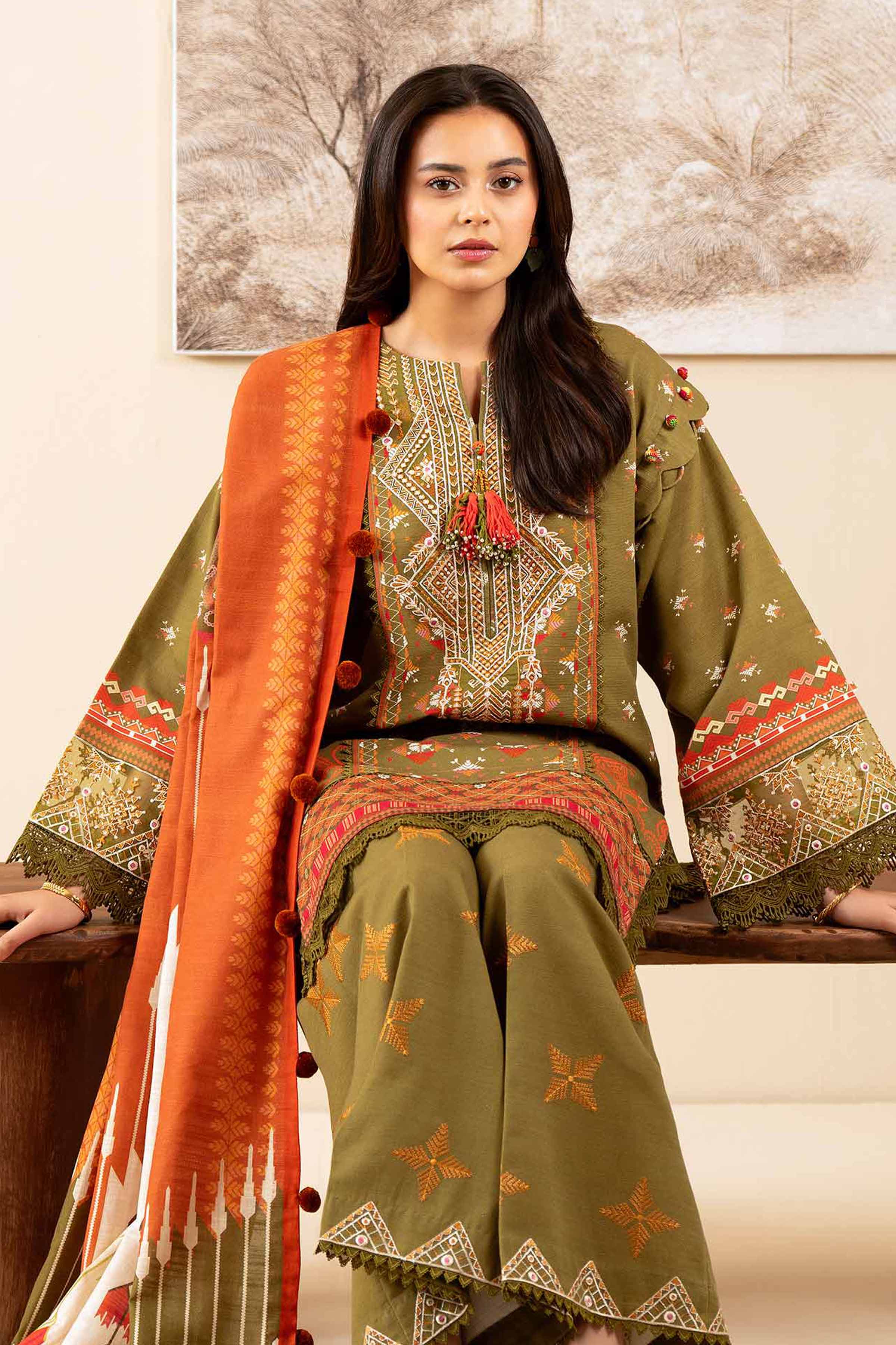 3 Piece - Printed Embroidered Suit - 42502920 for Women - Unstitched Collection | Nishat | Shop Online