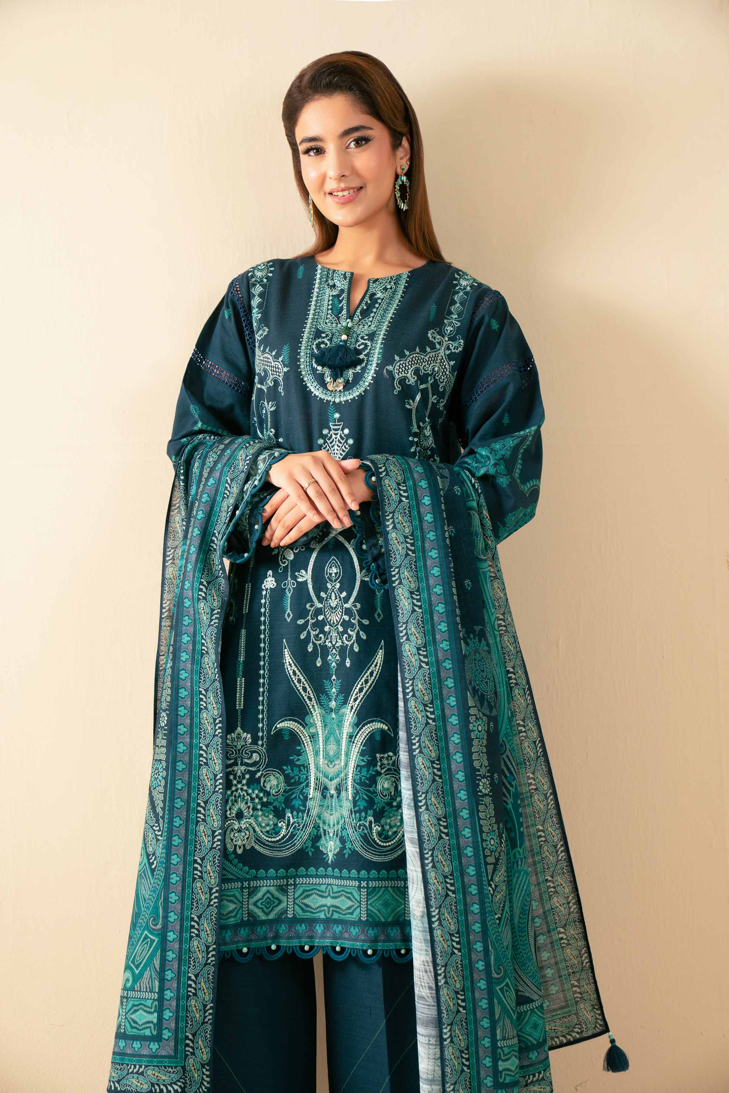 3 Piece - Digital Printed Embroidered Suit - 42502922 for Women - Unstitched Collection | Nishat | Shop Online