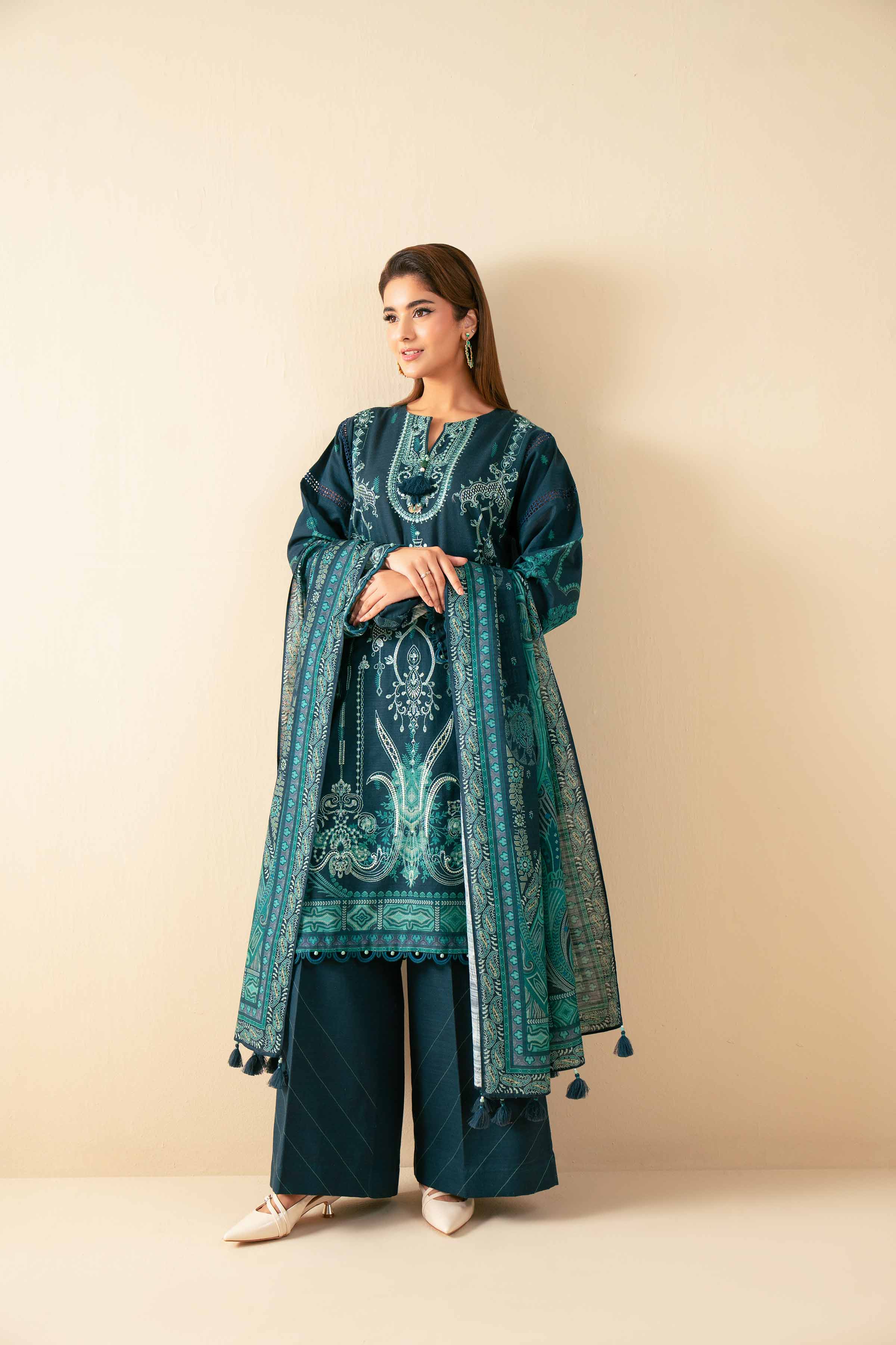 3 Piece - Digital Printed Embroidered Suit - 42502922 for Women - Unstitched Collection | Nishat | Shop Online