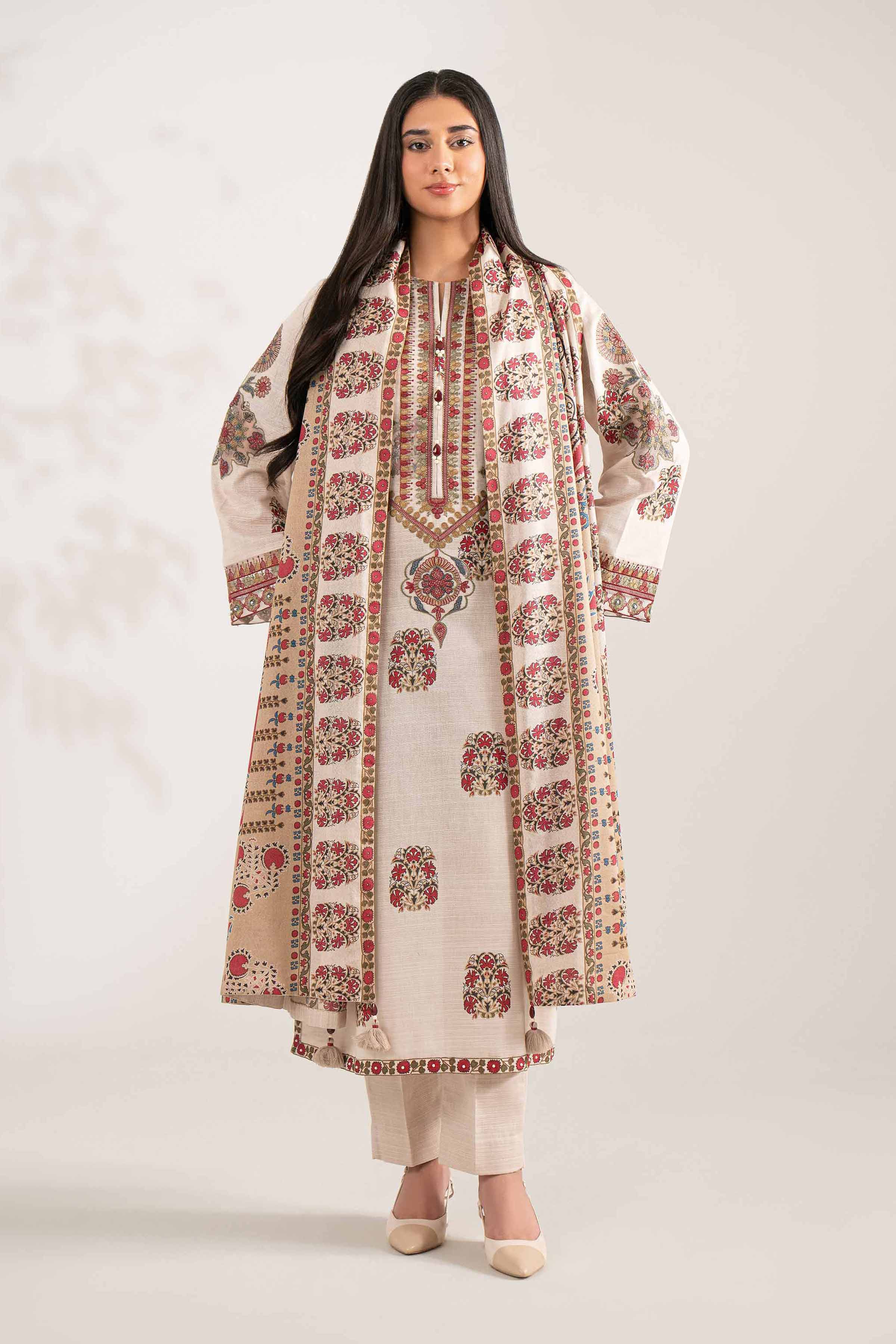 3 Piece - Printed Embroidered Suit - 42502934 for Women - Unstitched Collection | Nishat | Shop Online