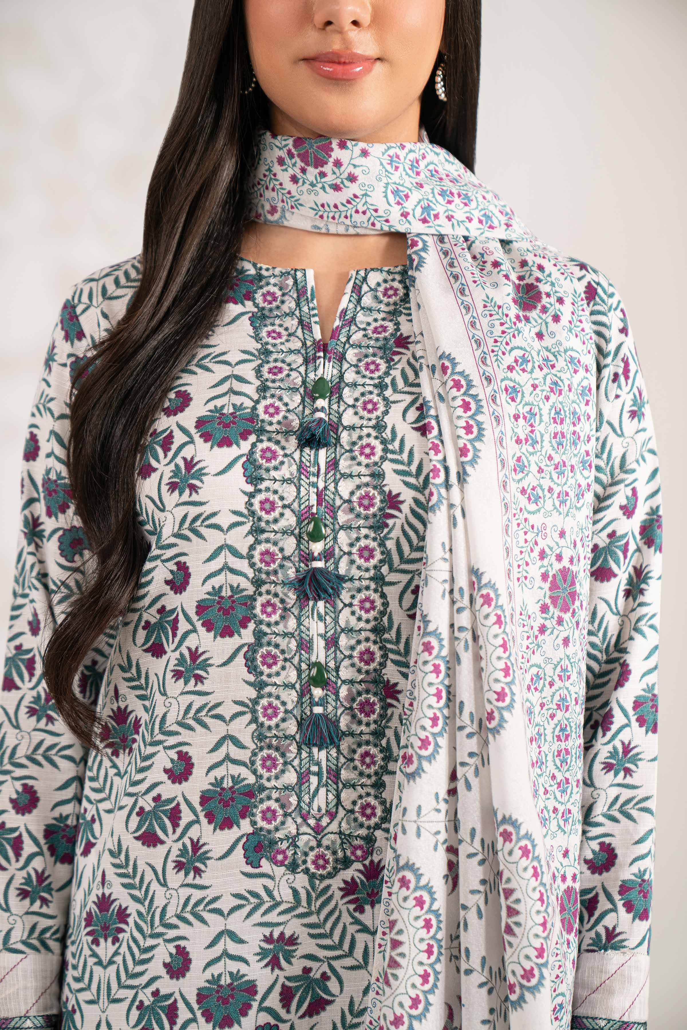 3 Piece - Printed Embroidered Suit - 42502935 for Women - Unstitched Collection | Nishat | Shop Online
