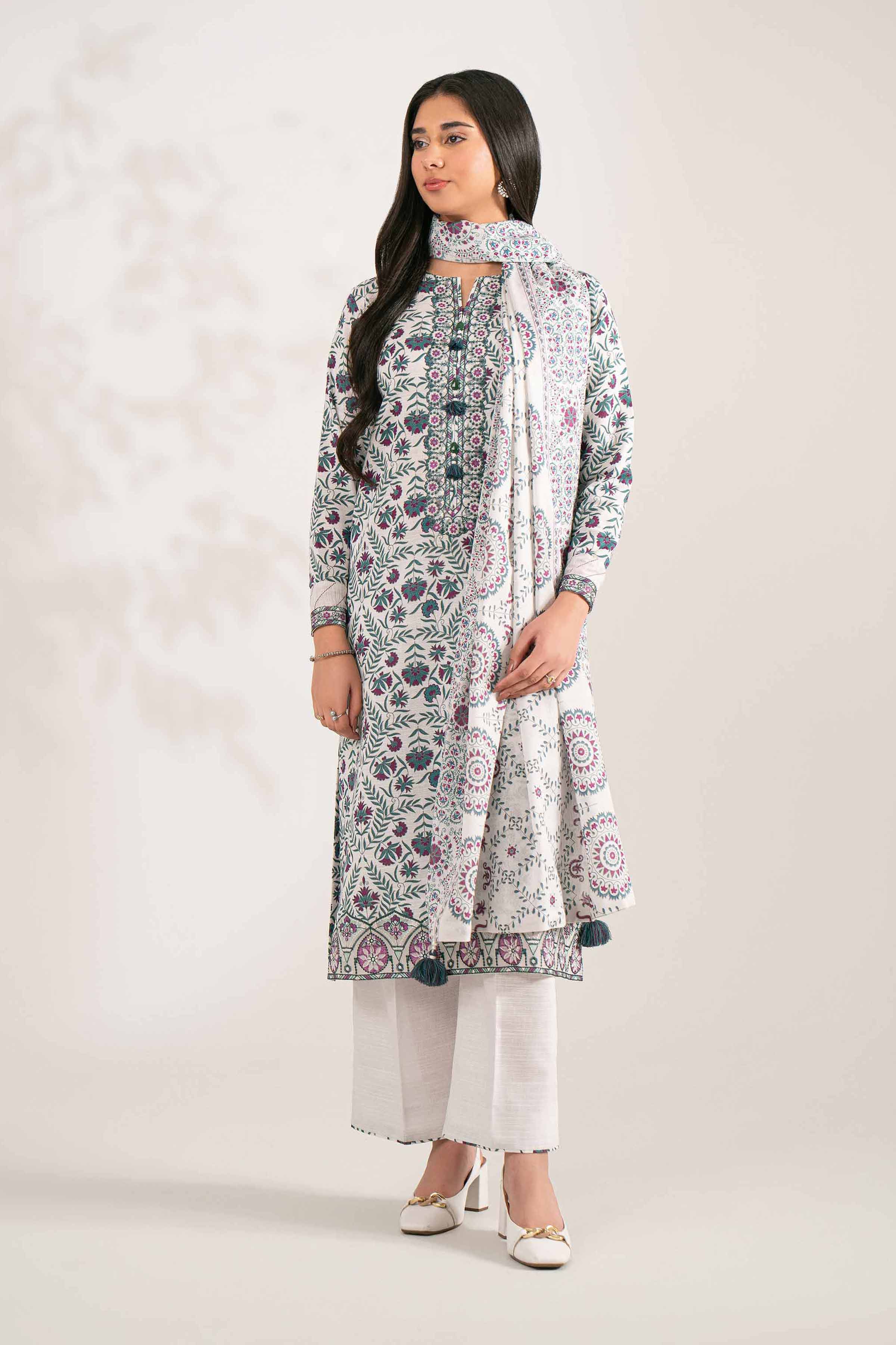 3 Piece - Printed Embroidered Suit - 42502935 for Women - Unstitched Collection | Nishat | Shop Online