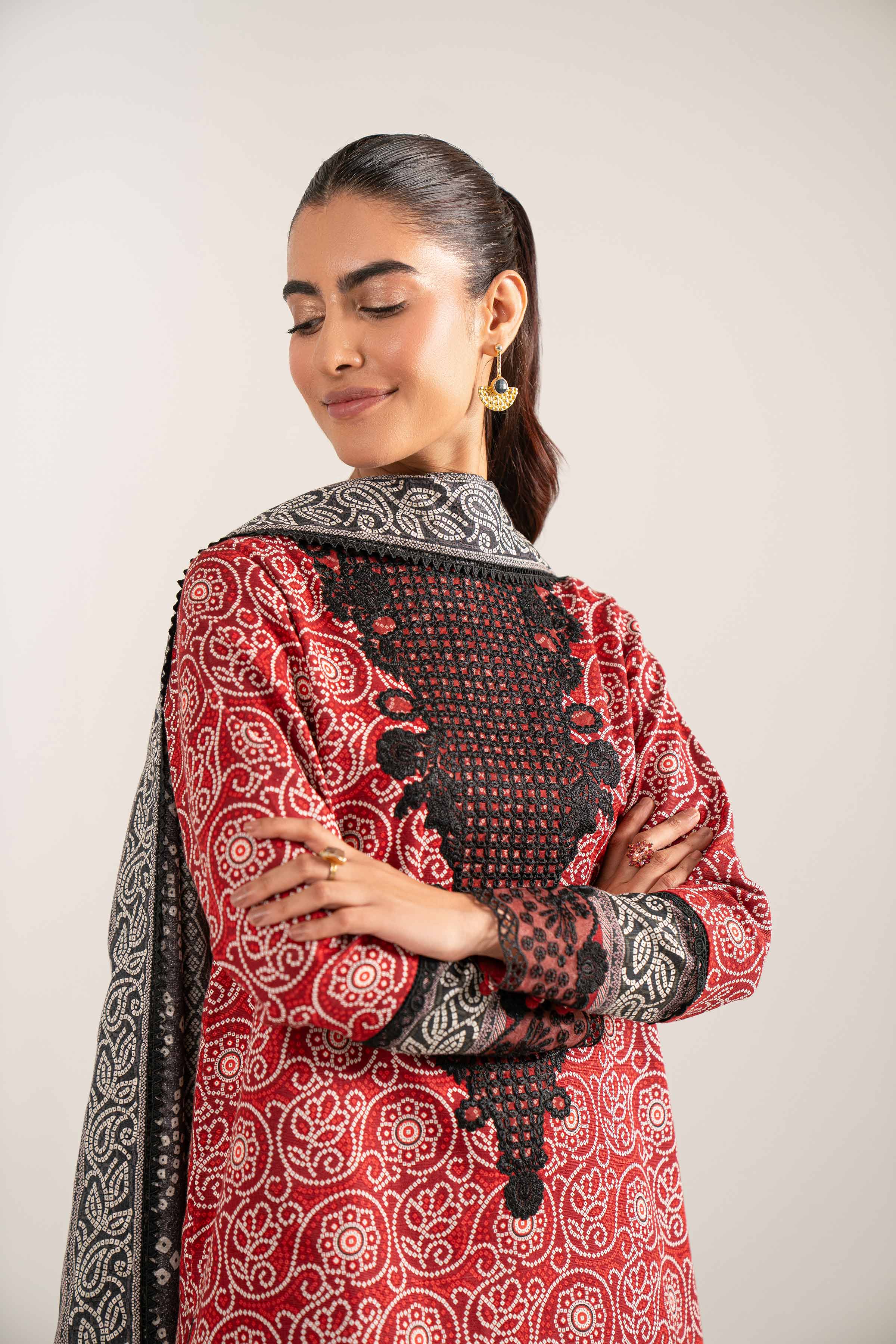 3 Piece - Printed Embroidered Suit - 42502936 for Women - Unstitched Collection | Nishat | Shop Online
