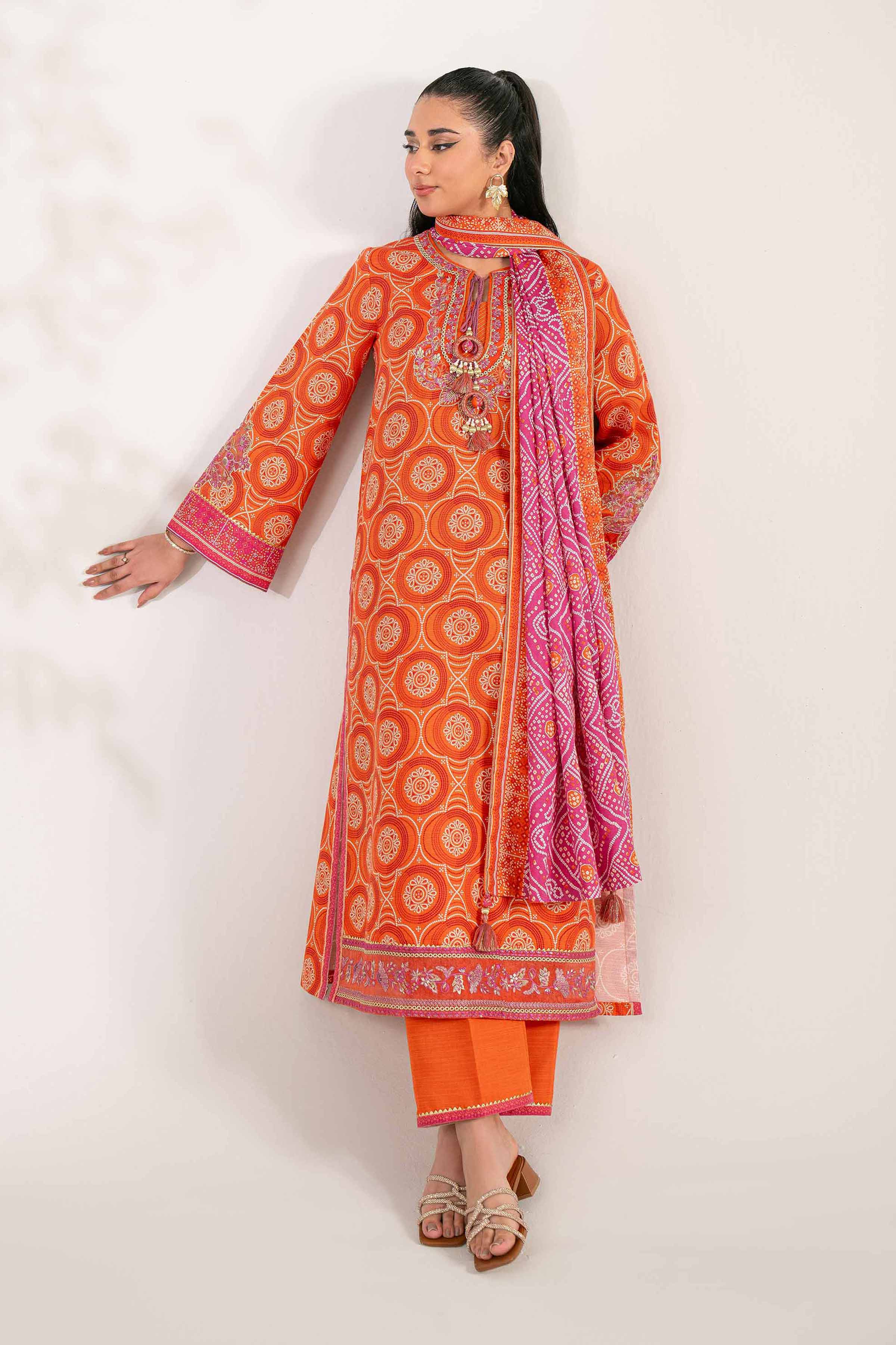 3 Piece - Printed Embroidered Suit - 42502938 for Women - Unstitched Collection | Nishat | Shop Online