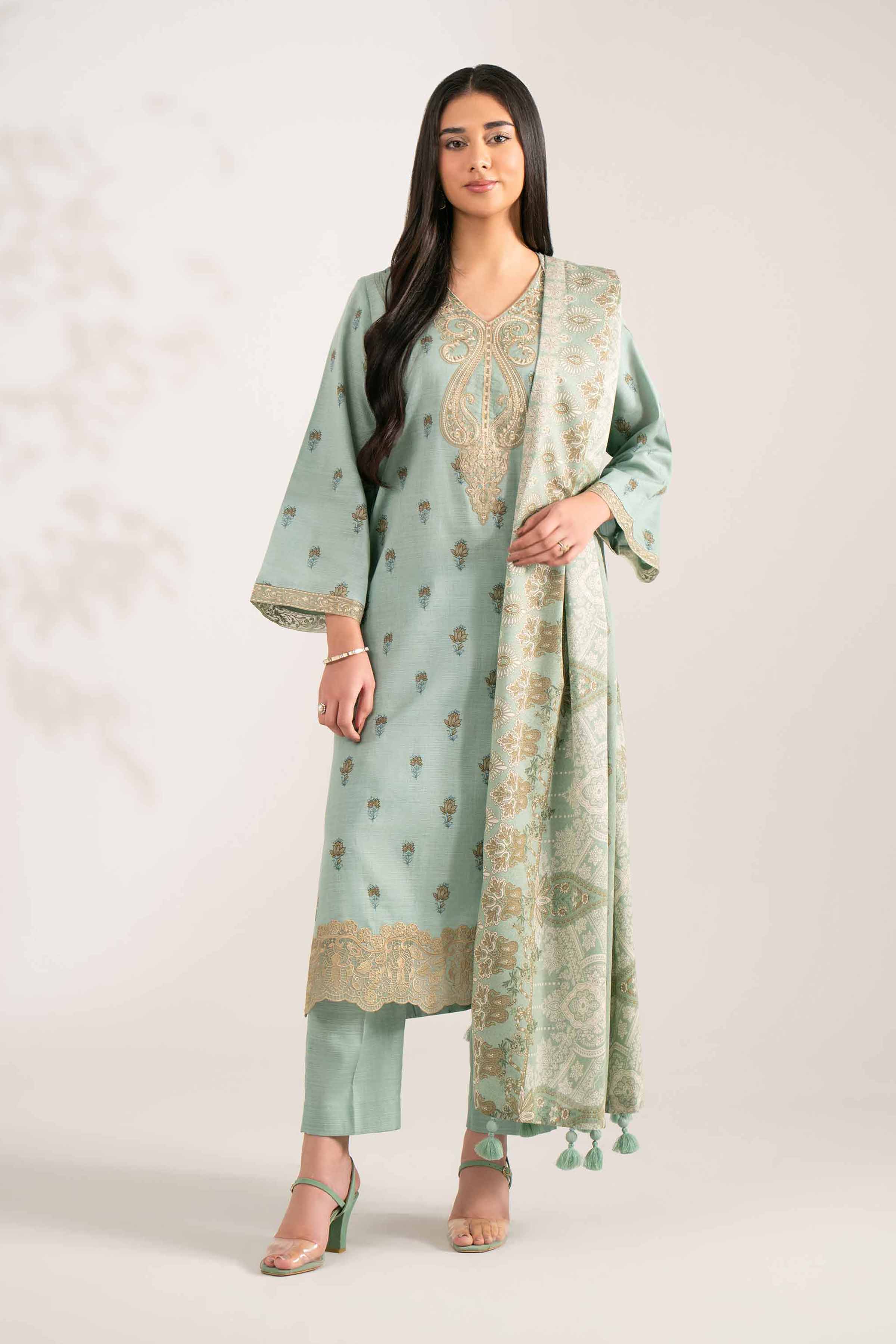 3 Piece - Printed Embroidered Suit - 42502939 for Women - Unstitched Collection | Nishat | Shop Online