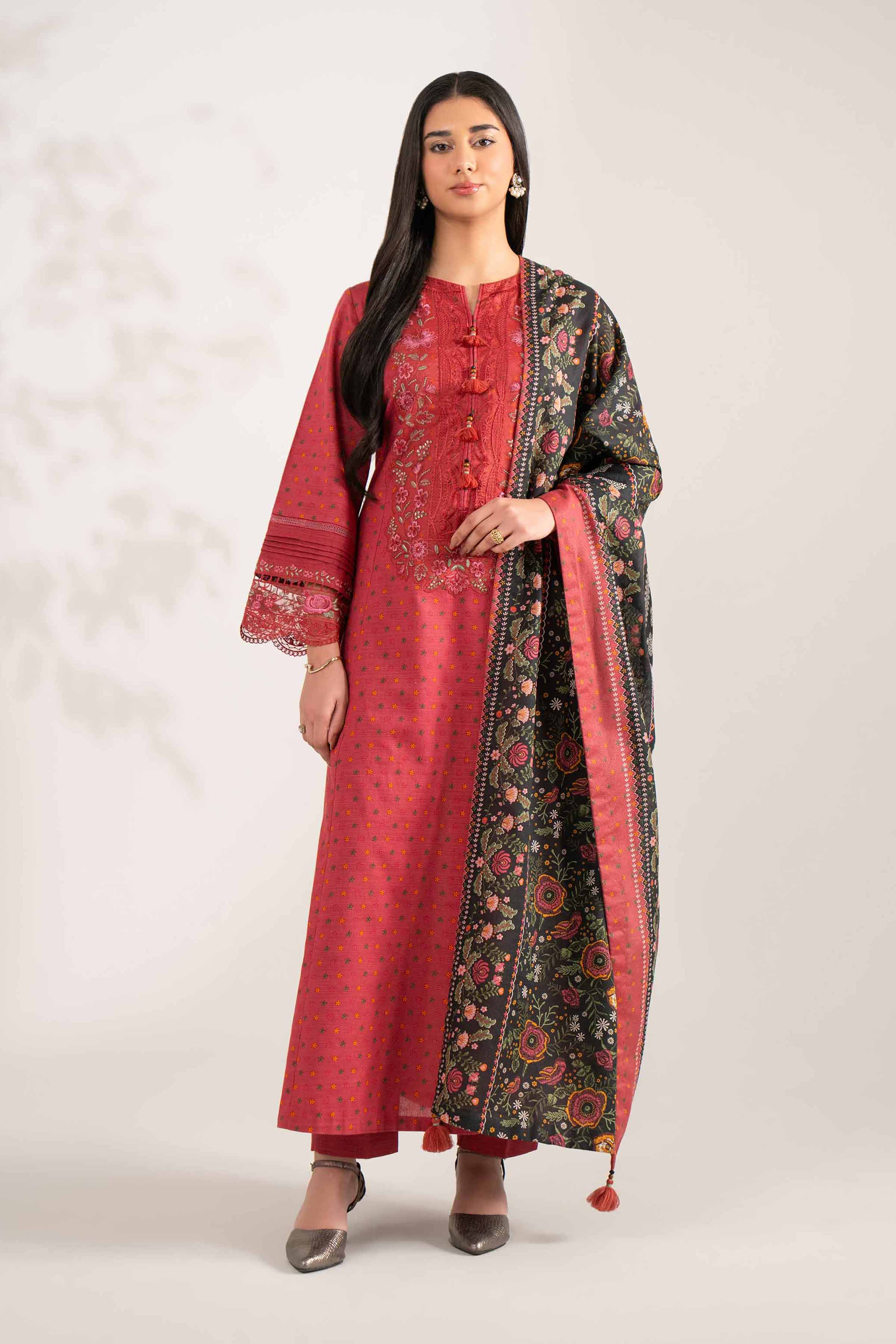 3 Piece - Printed Embroidered Suit - 42502941 for Women - Unstitched Collection | Nishat | Shop Online