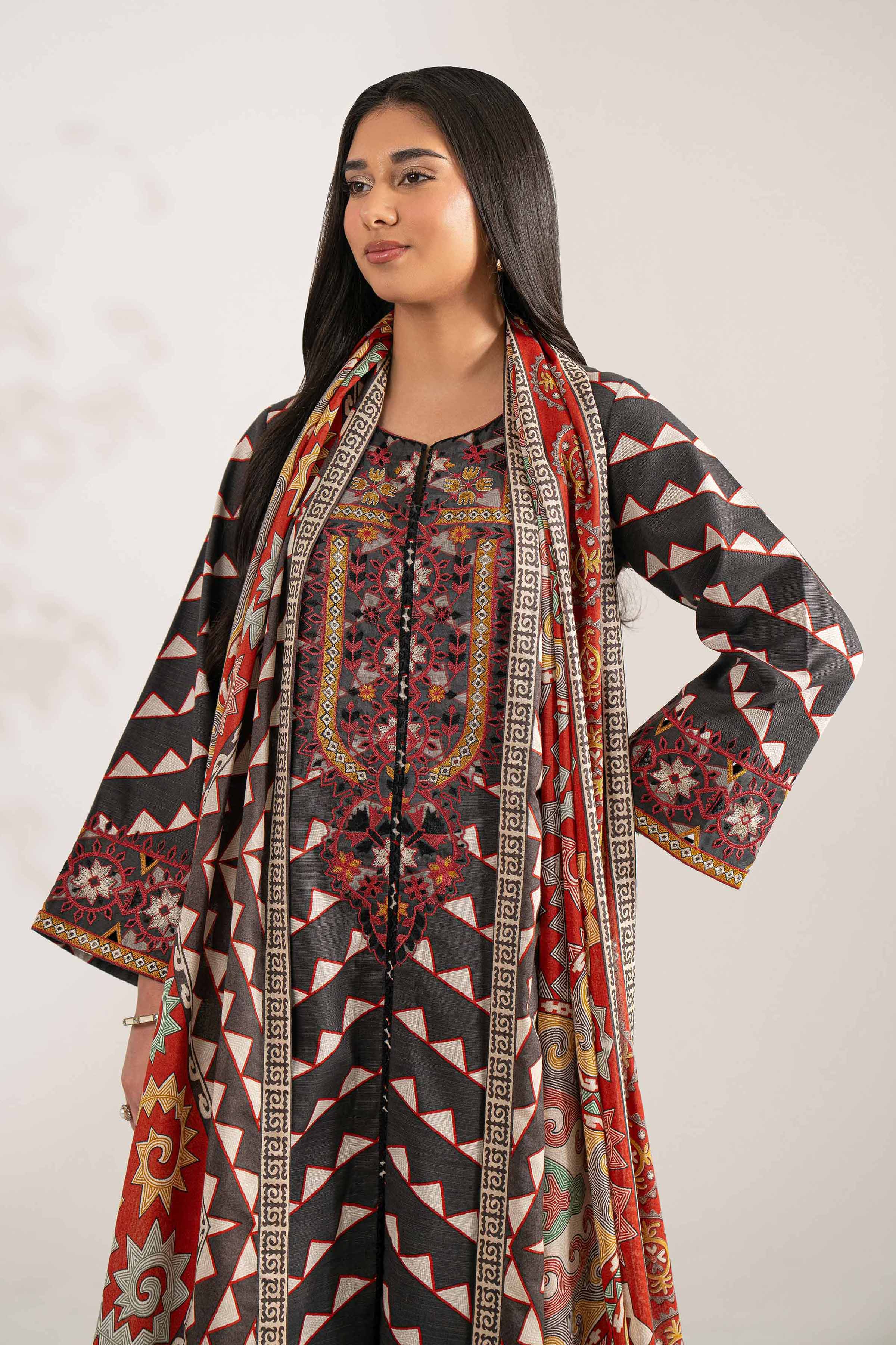 3 Piece - Printed Embroidered Suit - 42502942 for Women - Unstitched Collection | Nishat | Shop Online