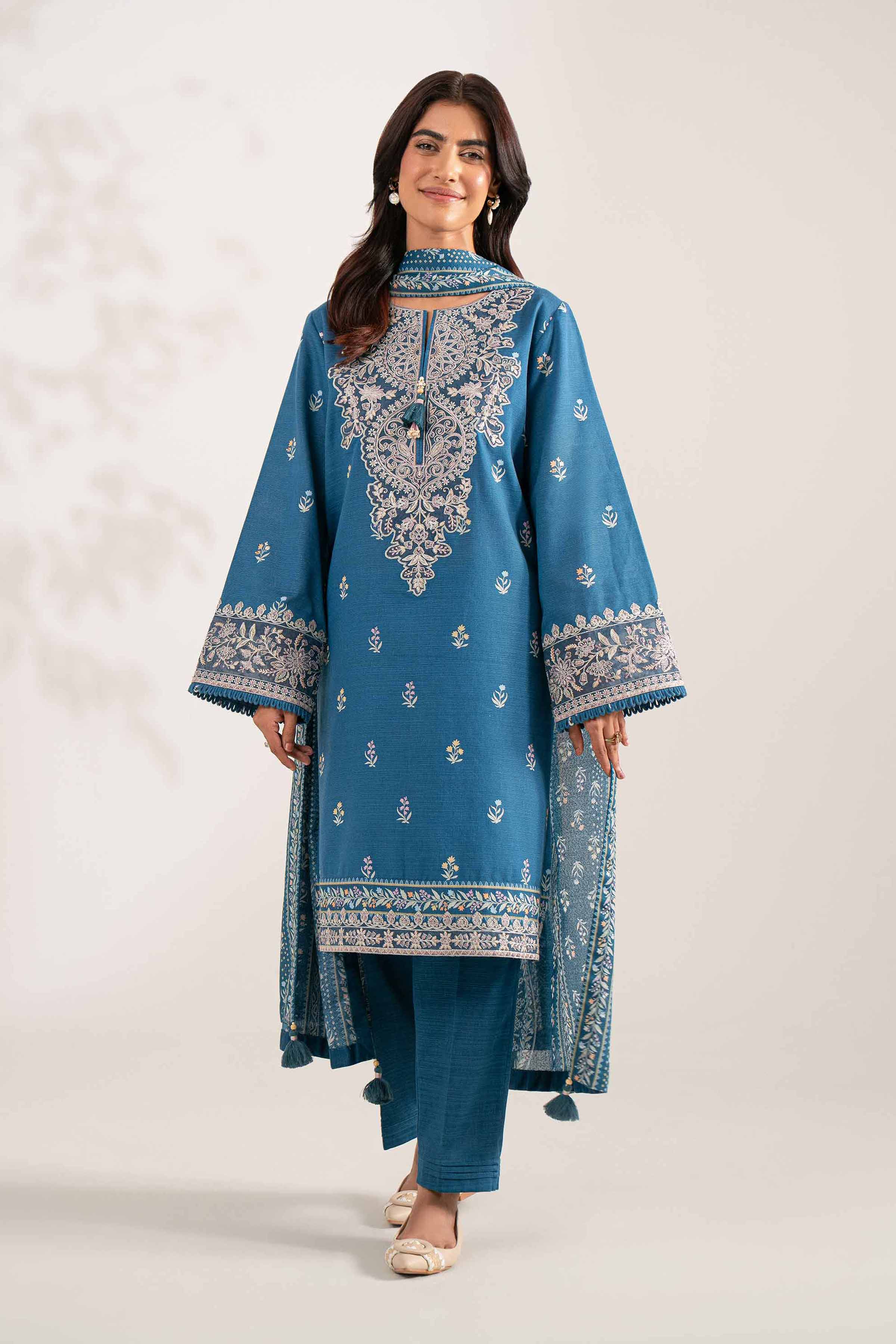 3 Piece - Printed Embroidered Suit - 42502943 for Women - Unstitched Collection | Nishat | Shop Online