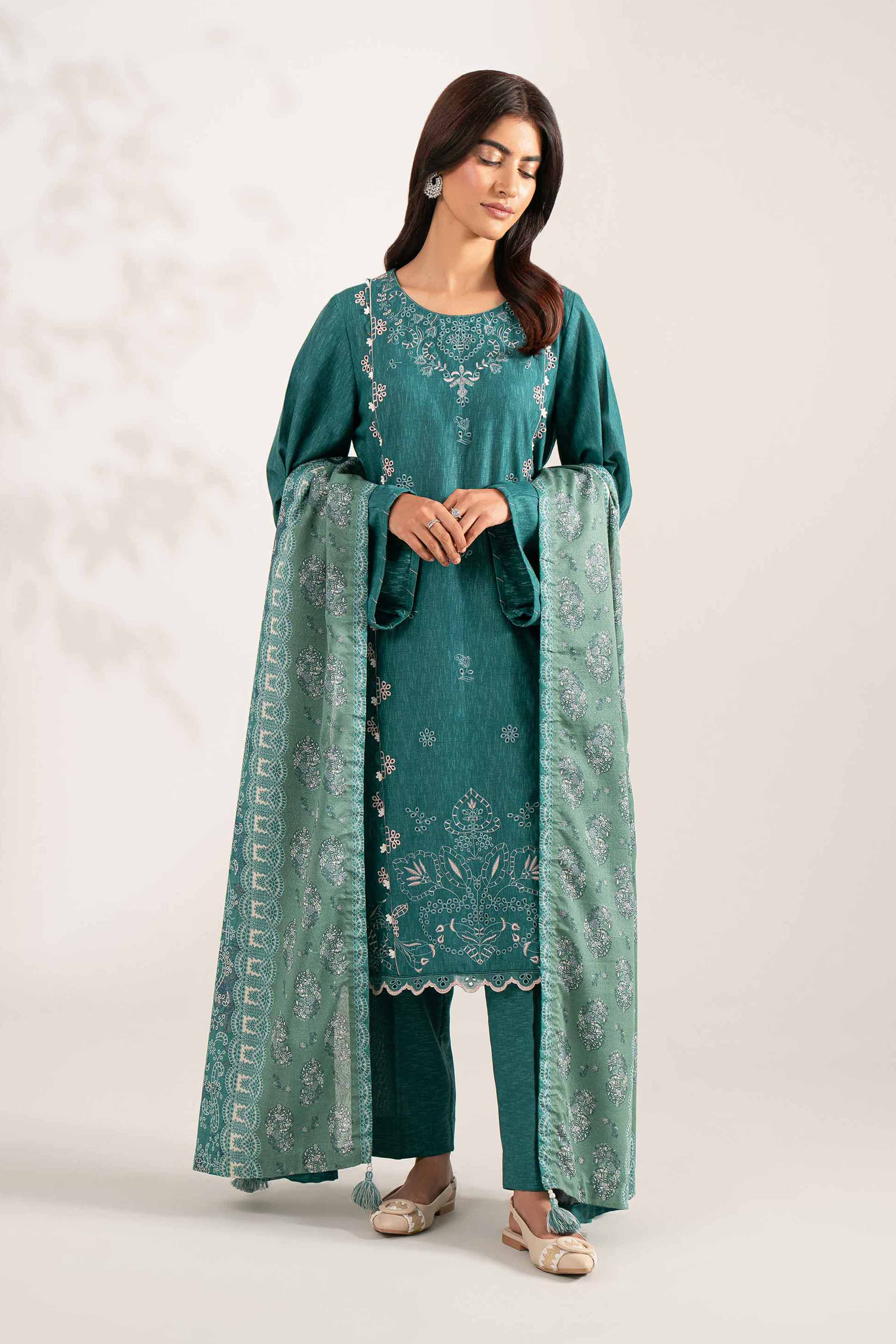3 Piece - Printed Embroidered Suit - 42502957 for Women - Unstitched Collection | Nishat | Shop Online