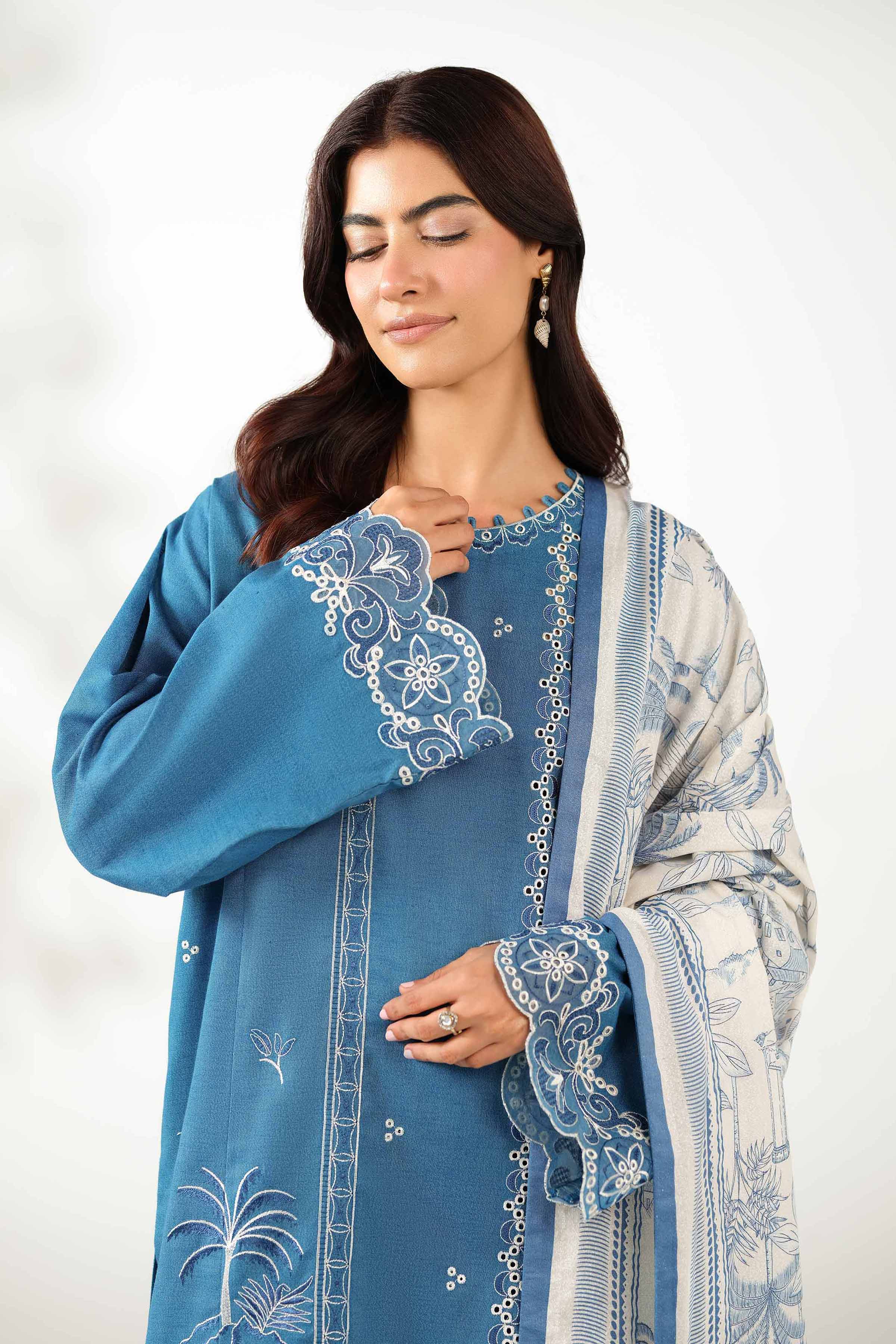 3 Piece - Printed Embroidered Suit - 42502959 for Women - Unstitched Collection | Nishat | Shop Online