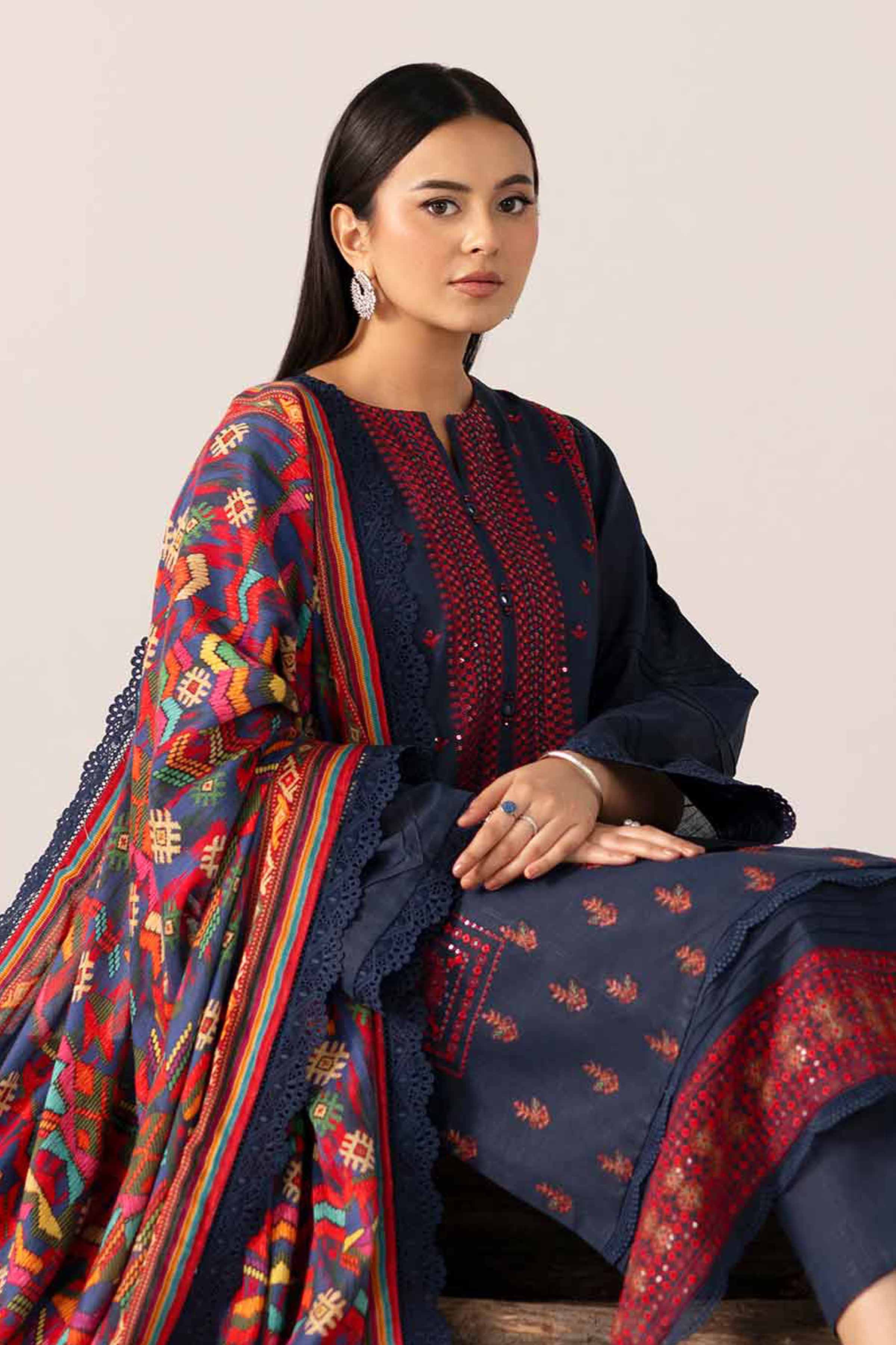 3 Piece - Digital Printed Embroidered Suit - 42502977 for Women - Unstitched Collection | Nishat | Shop Online