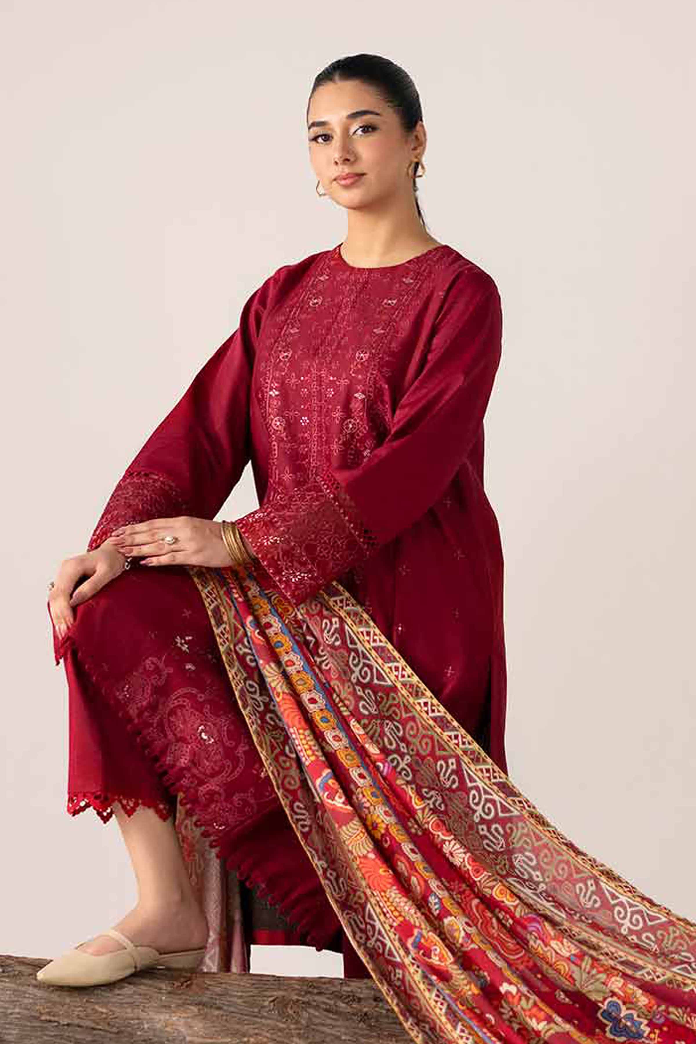 3 Piece - Digital Printed Embroidered Suit - 42502978 for Women - Unstitched Collection | Nishat | Shop Online