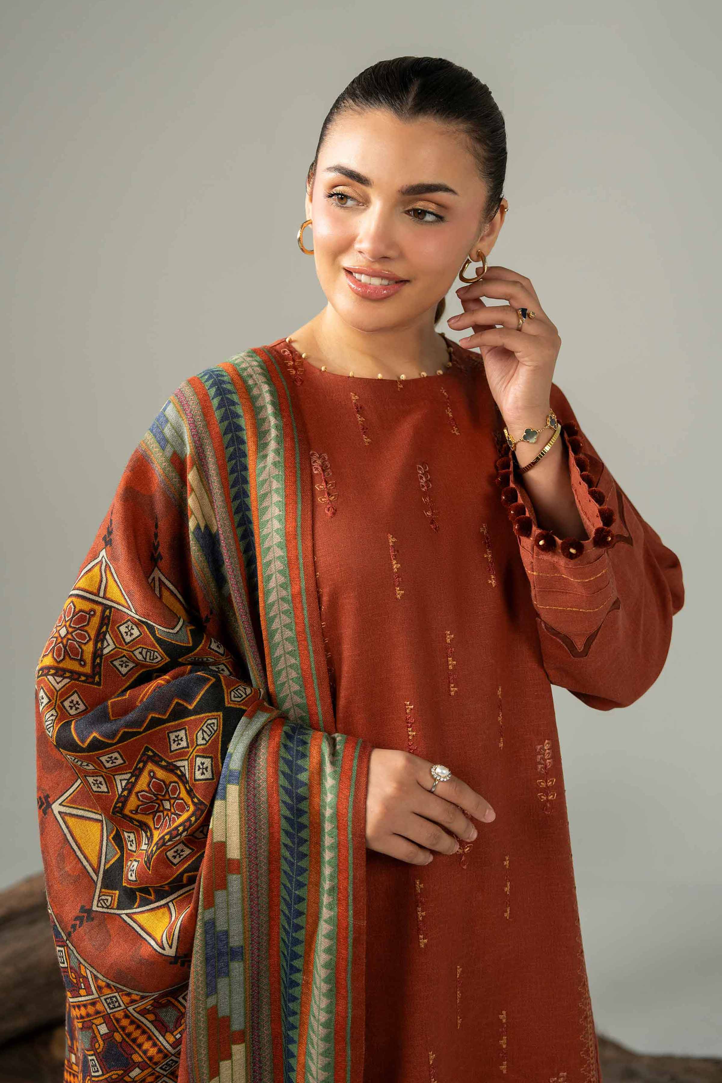 3 Piece - Digital Printed Embroidered Suit - 42502982 for Women - Unstitched Collection | Nishat | Shop Online