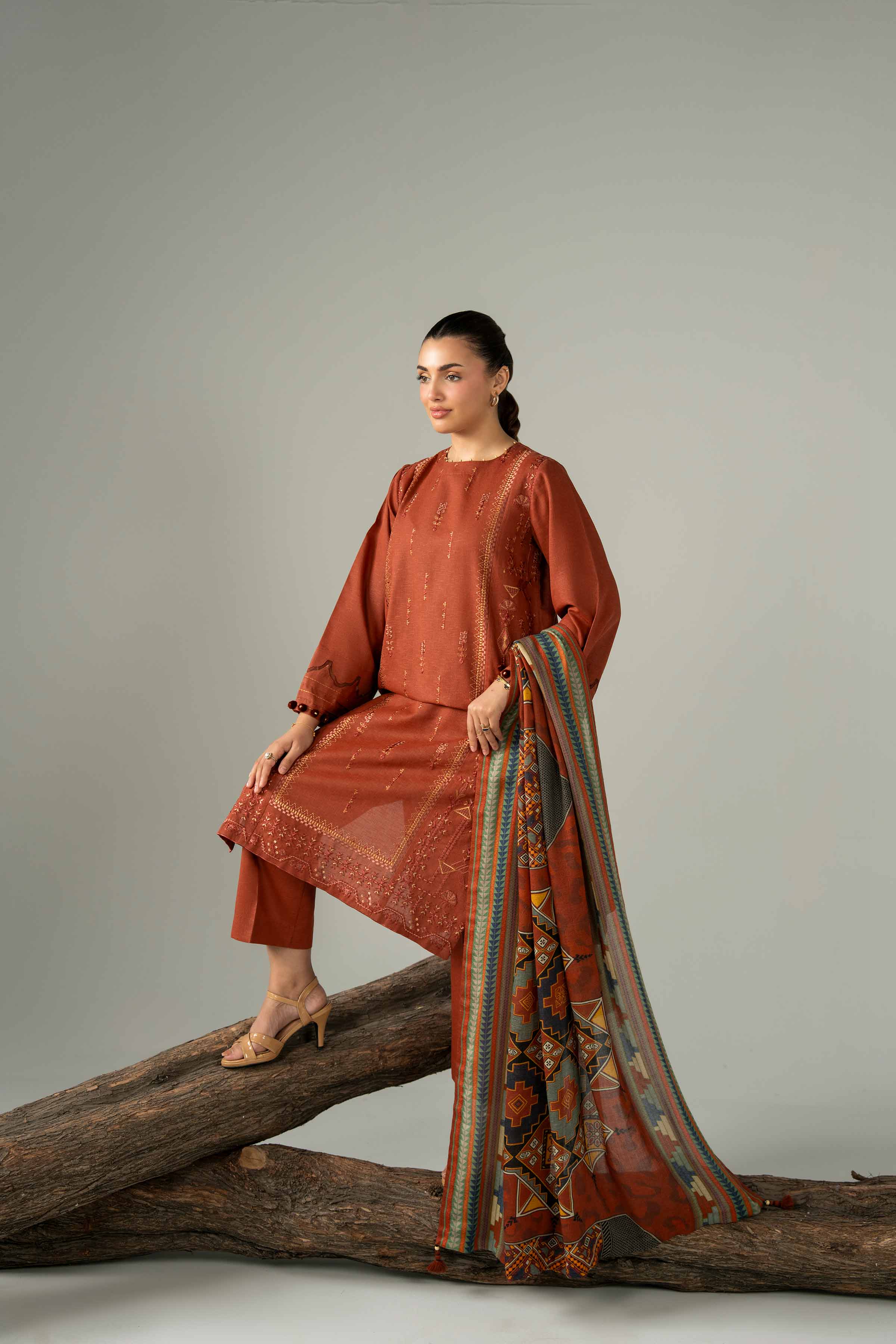 3 Piece - Digital Printed Embroidered Suit - 42502982 for Women - Unstitched Collection | Nishat | Shop Online
