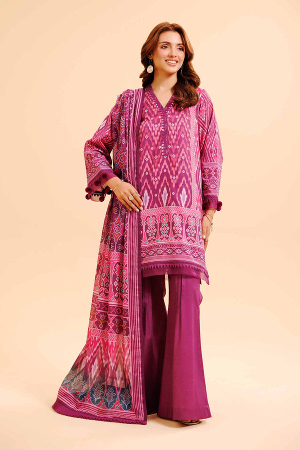 3 Piece - Digital Printed Loose Fabric - 42503036