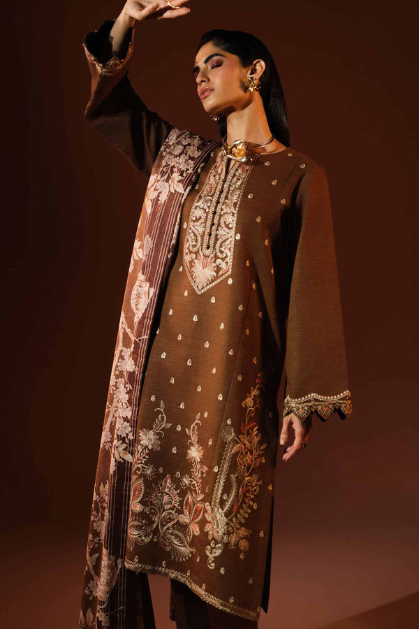 3 Piece - Printed Embroidered Suit - 42503519