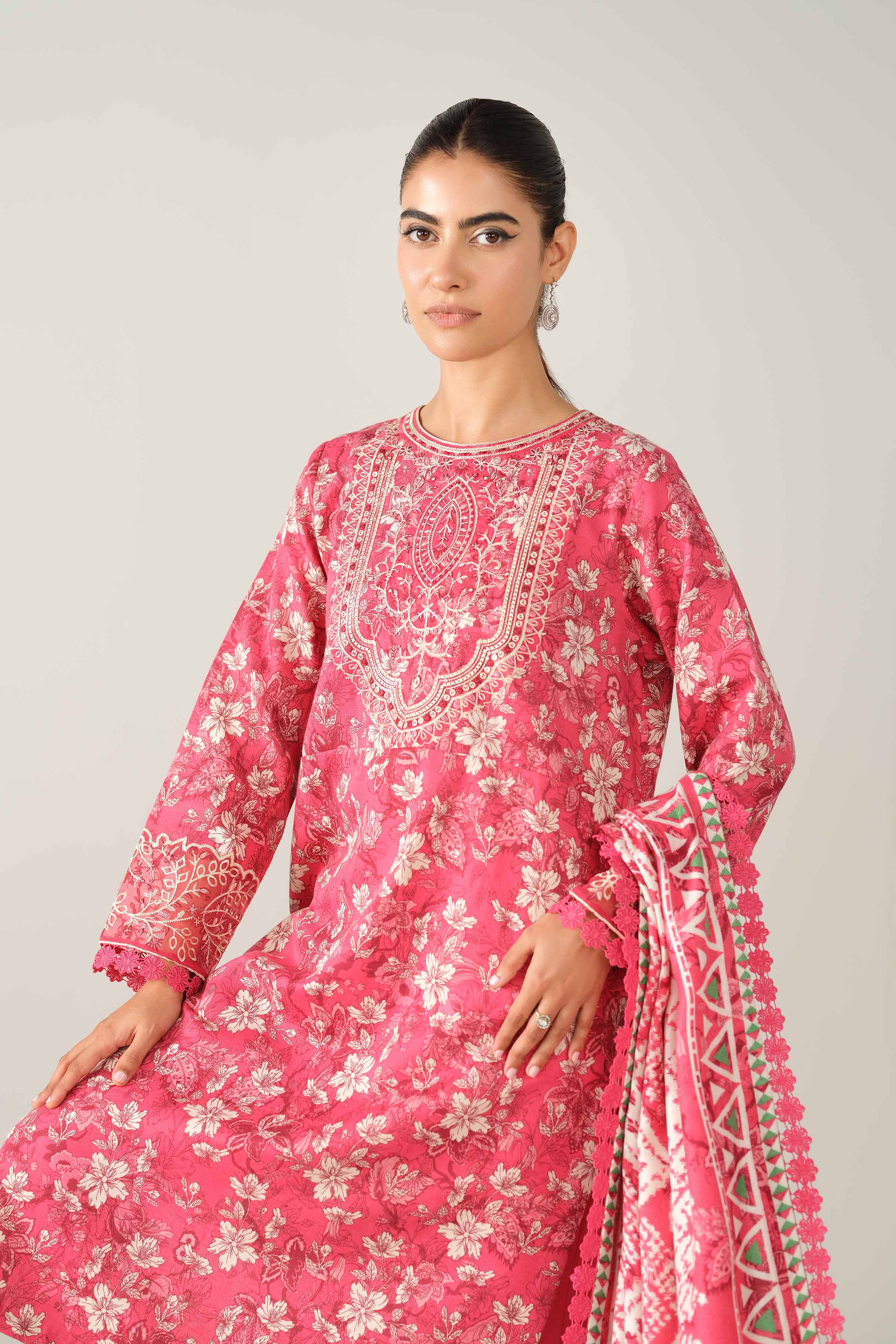 3 Piece - Printed Embroidered Suit - 42503525 for Women - Unstitched Collection | Nishat | Shop Online