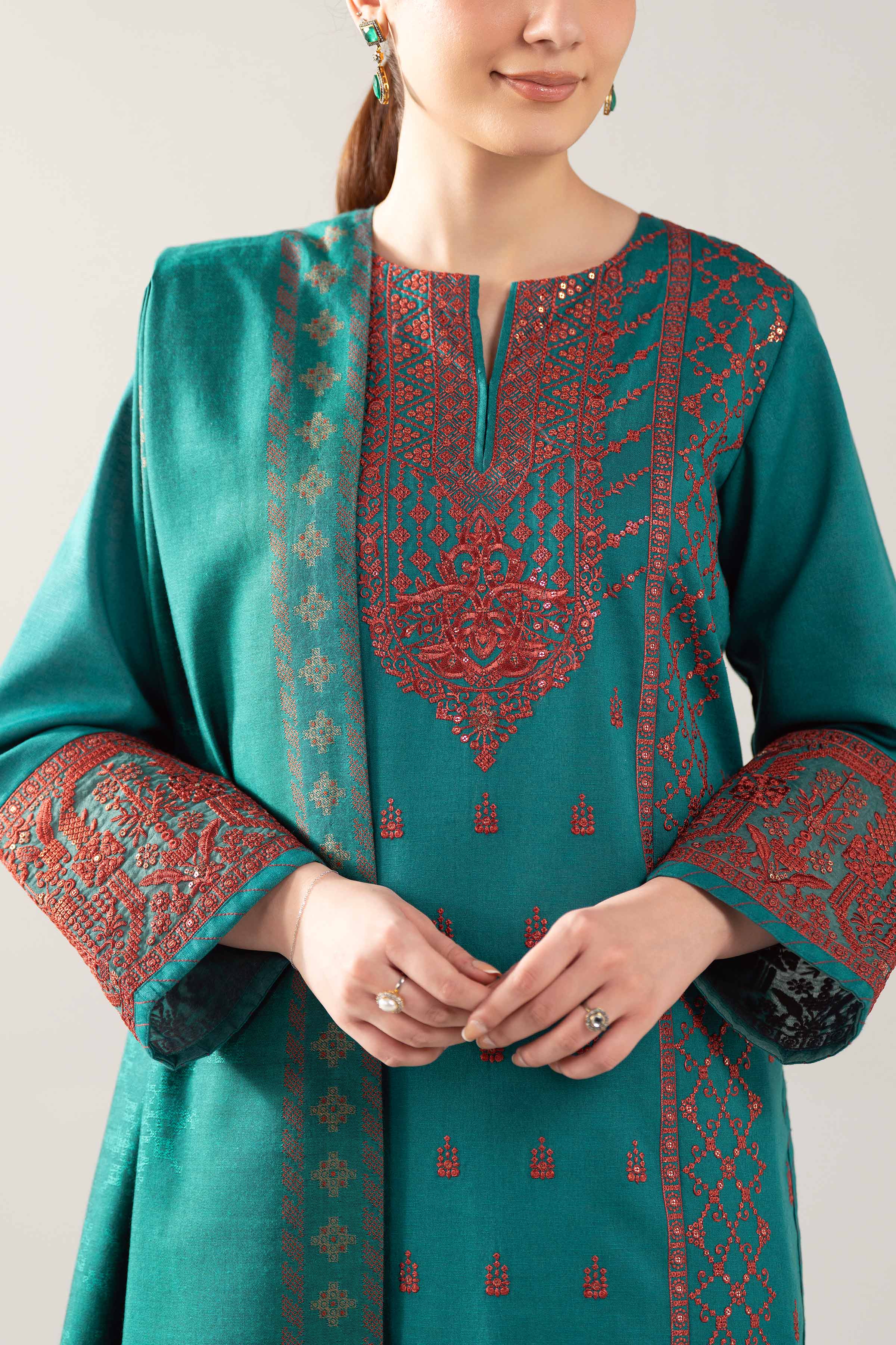3 Piece - Embroidered Suit - 42503574 for Women - Unstitched Collection | Nishat | Shop Online