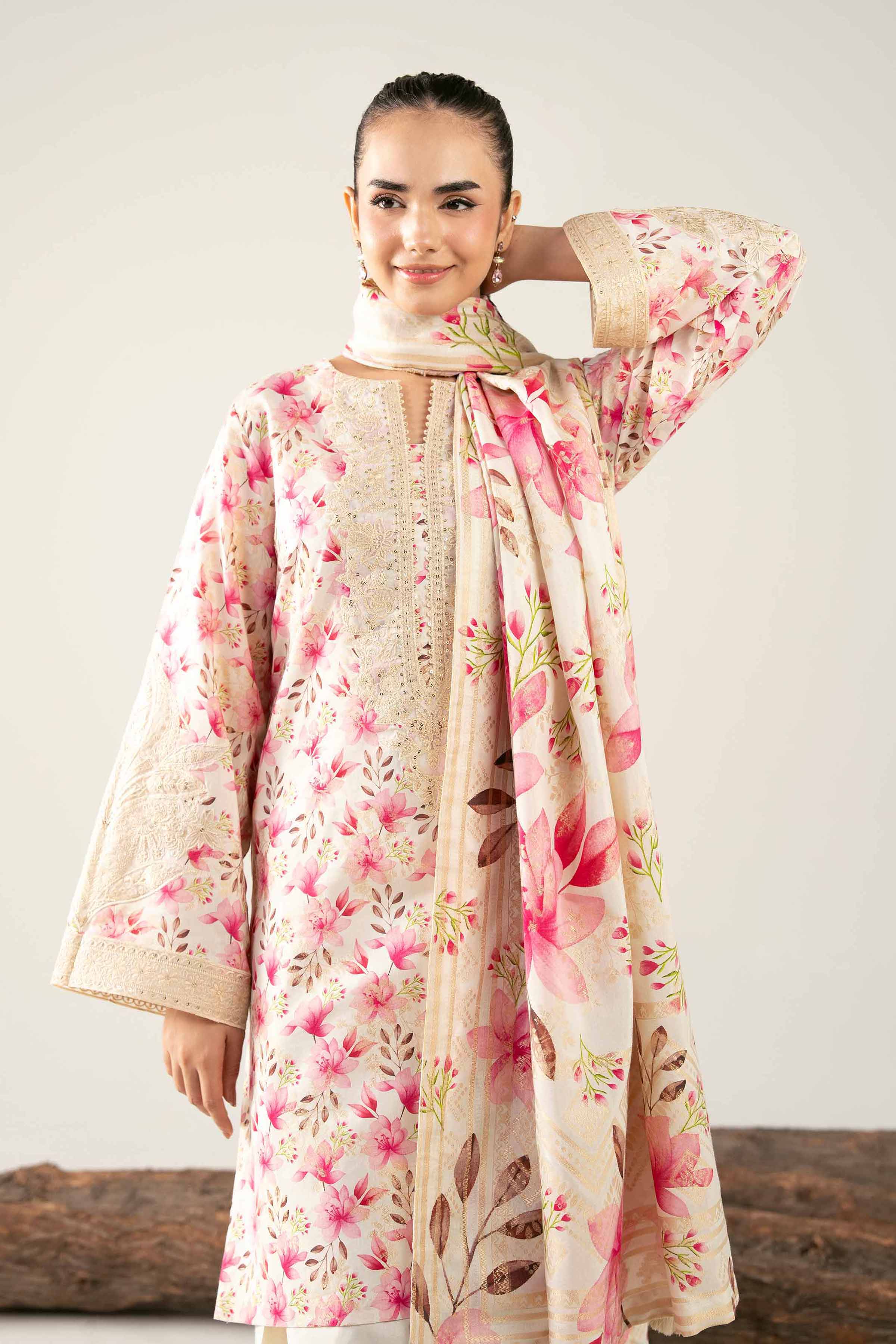 3 Piece - Digital Printed Embroidered Suit - 42503601 for Women - Unstitched Collection | Nishat | Shop Online