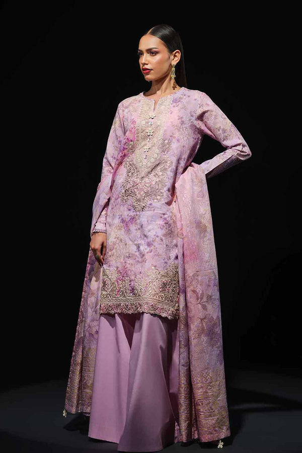 3 Piece - Digital Printed Embroidered Suit - 42503605