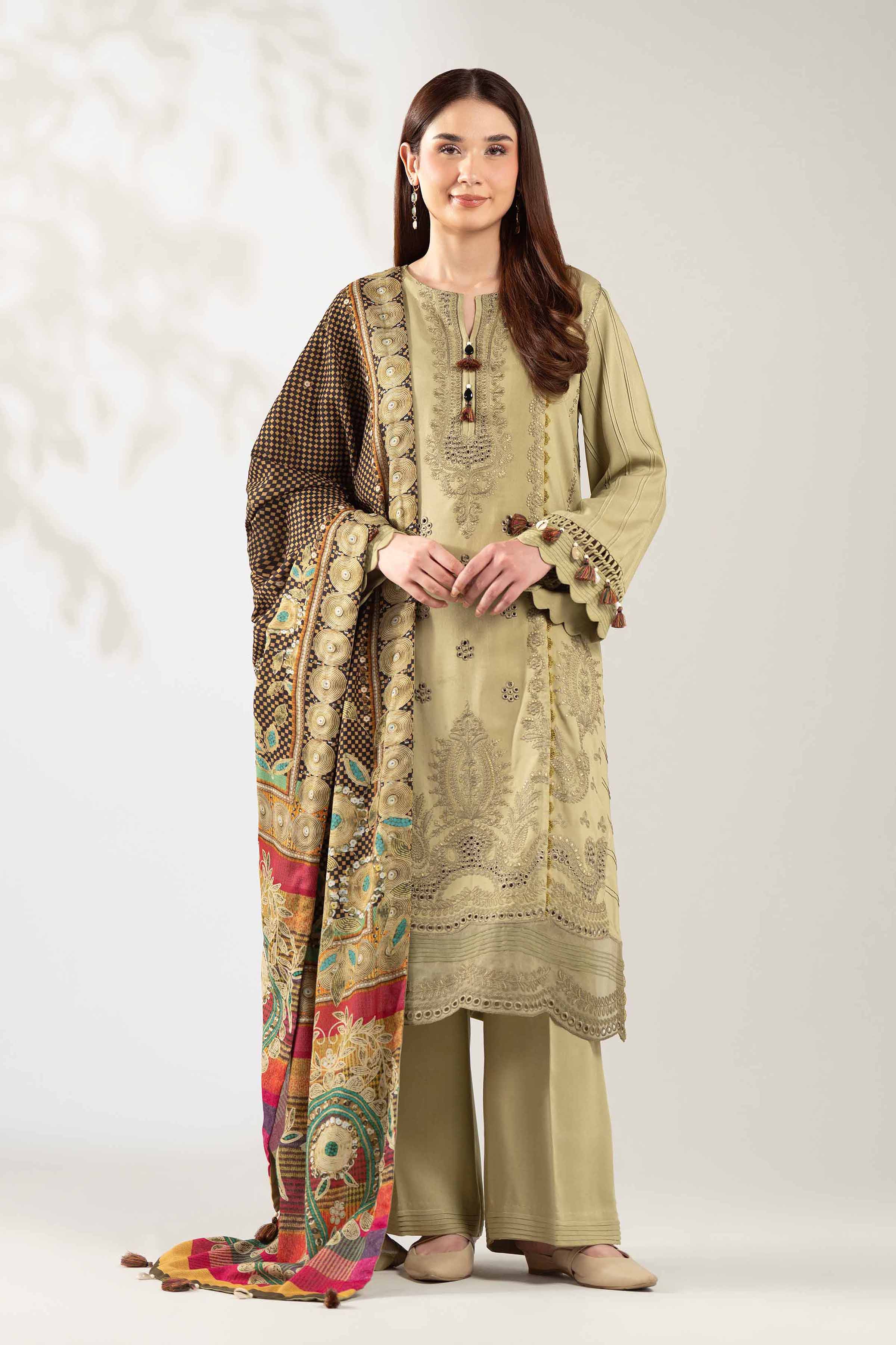 3 Piece - Digital Printed Embroidered Suit  - 42503689 for Women - Unstitched Collection | Nishat | Shop Online