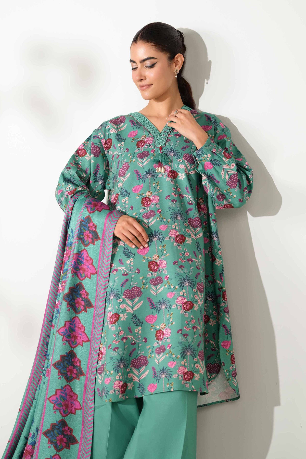3 Piece - Printed Suit  - 42503703 for Women - Unstitched Collection | Nishat | Shop Online