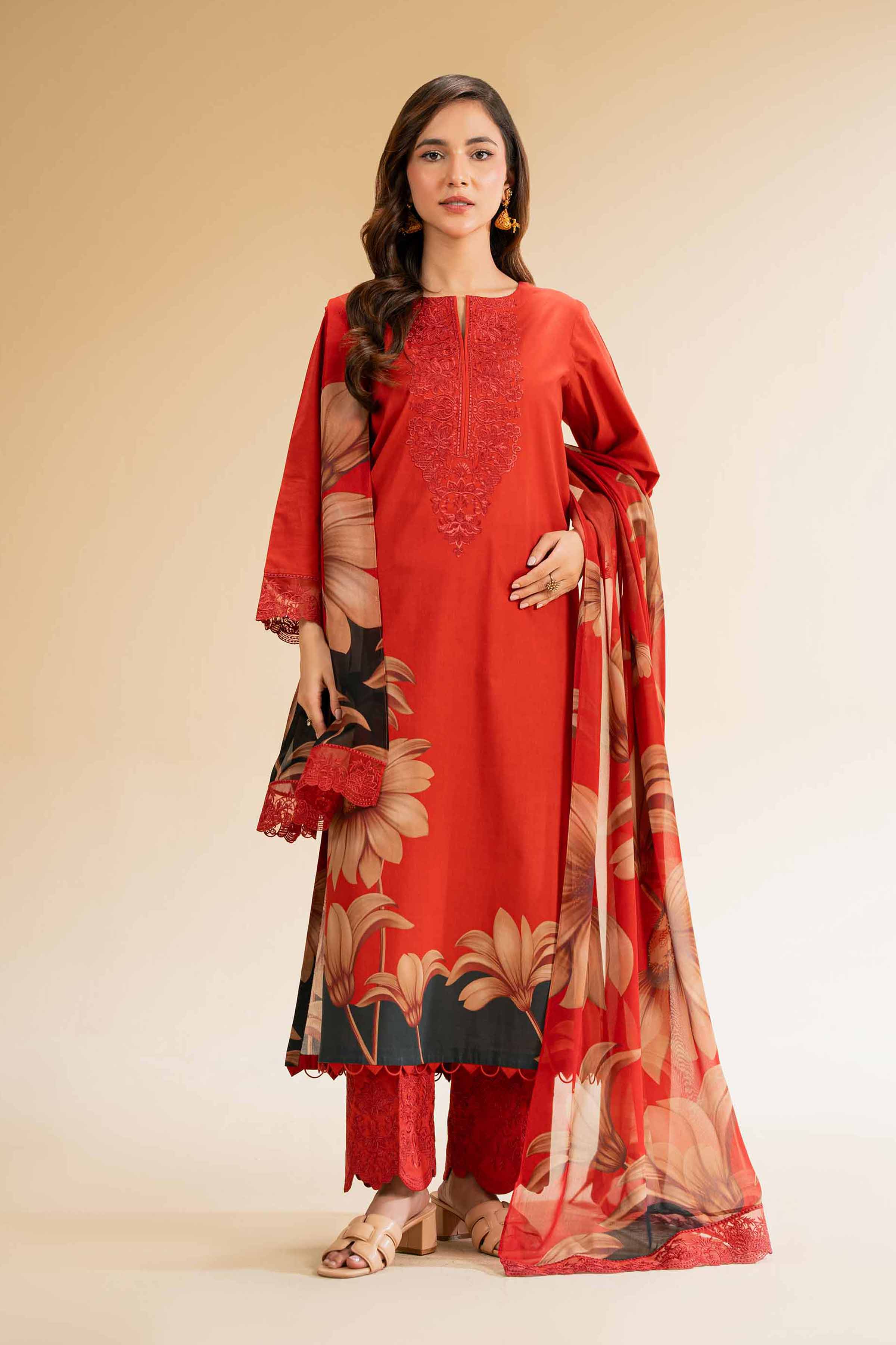 3 Piece - Printed Embroidered Suit - 42519165 for Women - Unstitched Collection | Nishat | Shop Online