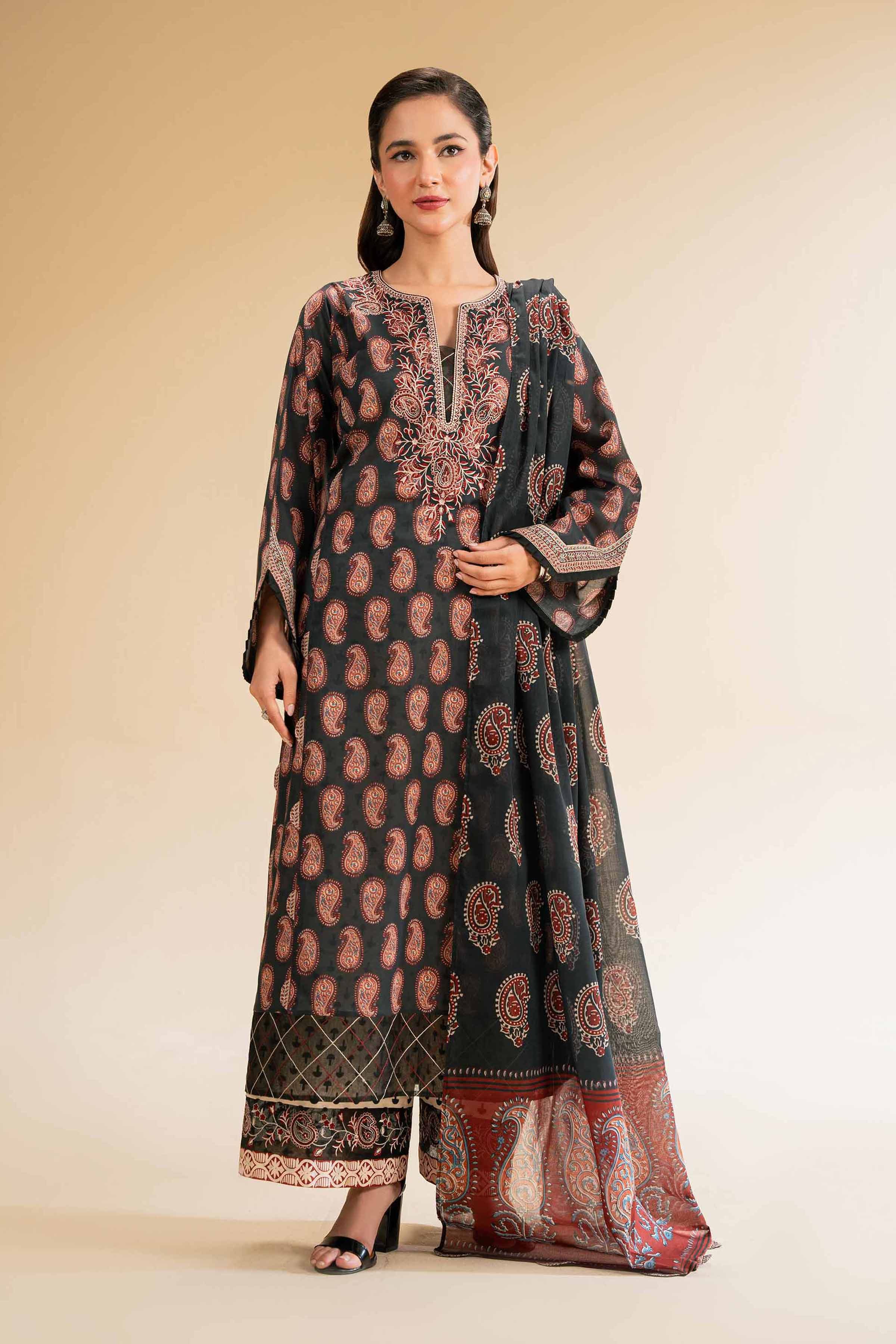 3 Piece - Printed Embroidered Suit - 42519175 for Women - Unstitched Collection | Nishat | Shop Online