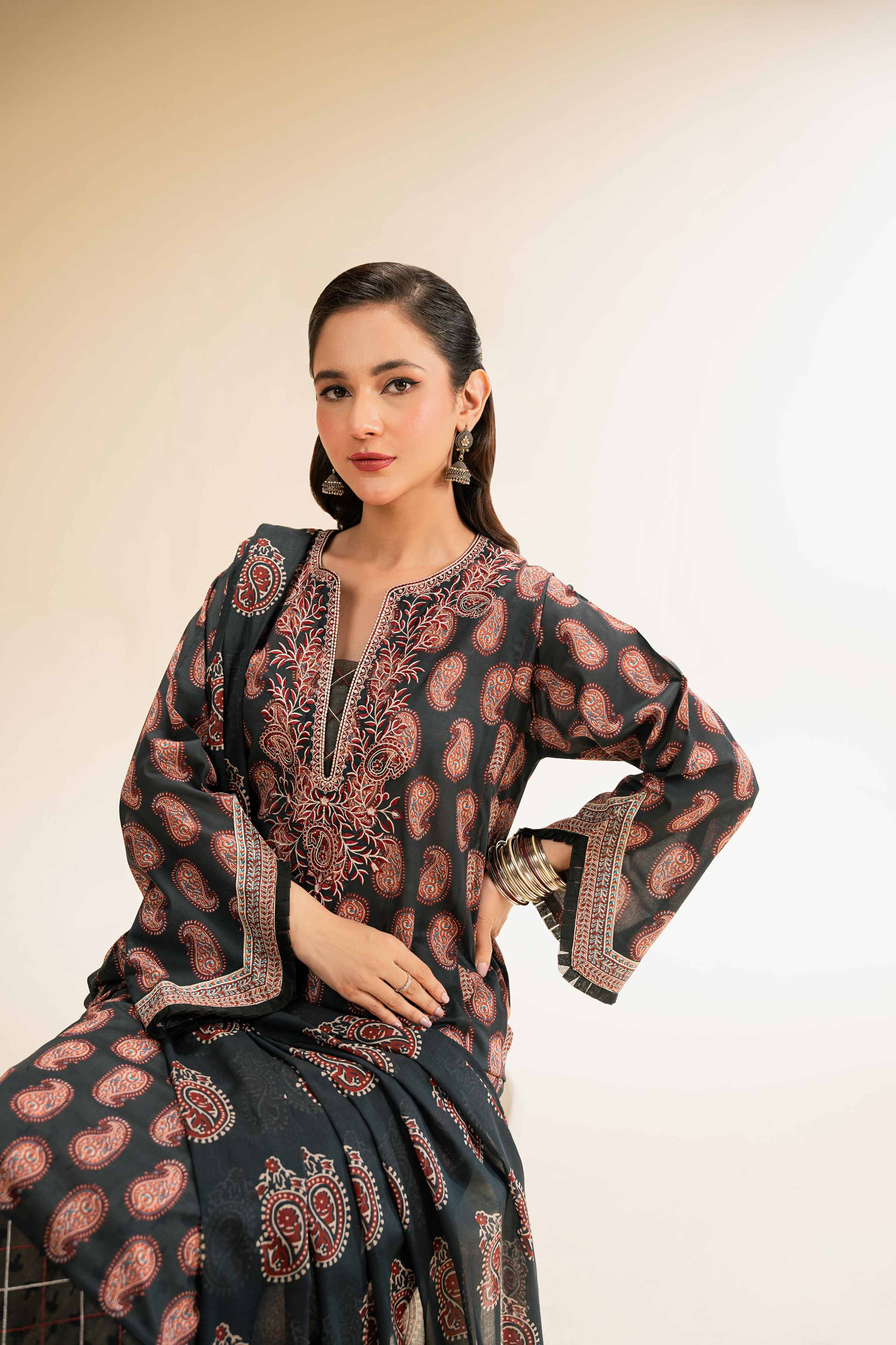 3 Piece - Printed Embroidered Suit - 42519175 for Women - Unstitched Collection | Nishat | Shop Online