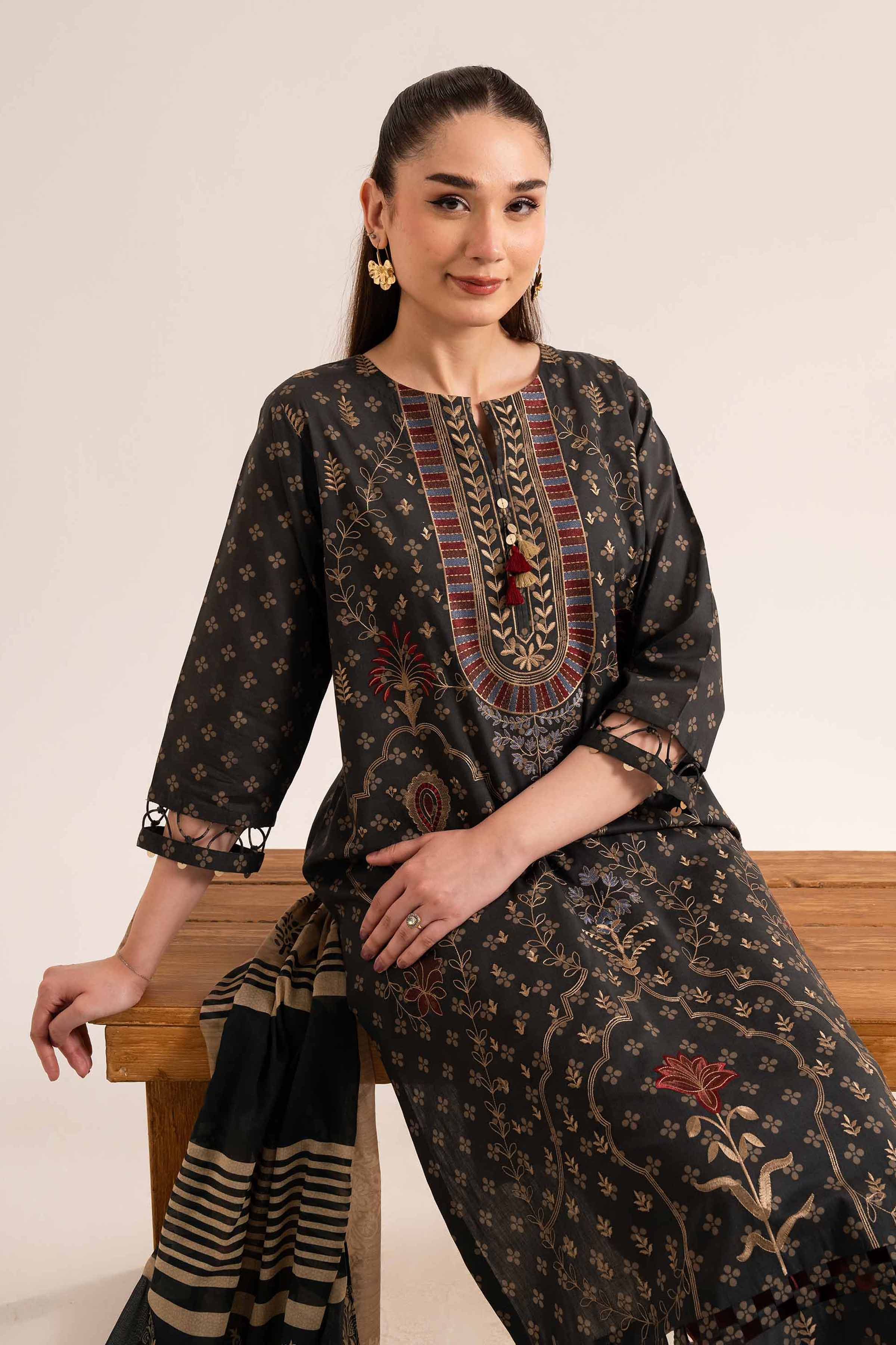3 Piece - Printed Embroidered Suit - 42519180 for Women - Unstitched Collection | Nishat | Shop Online