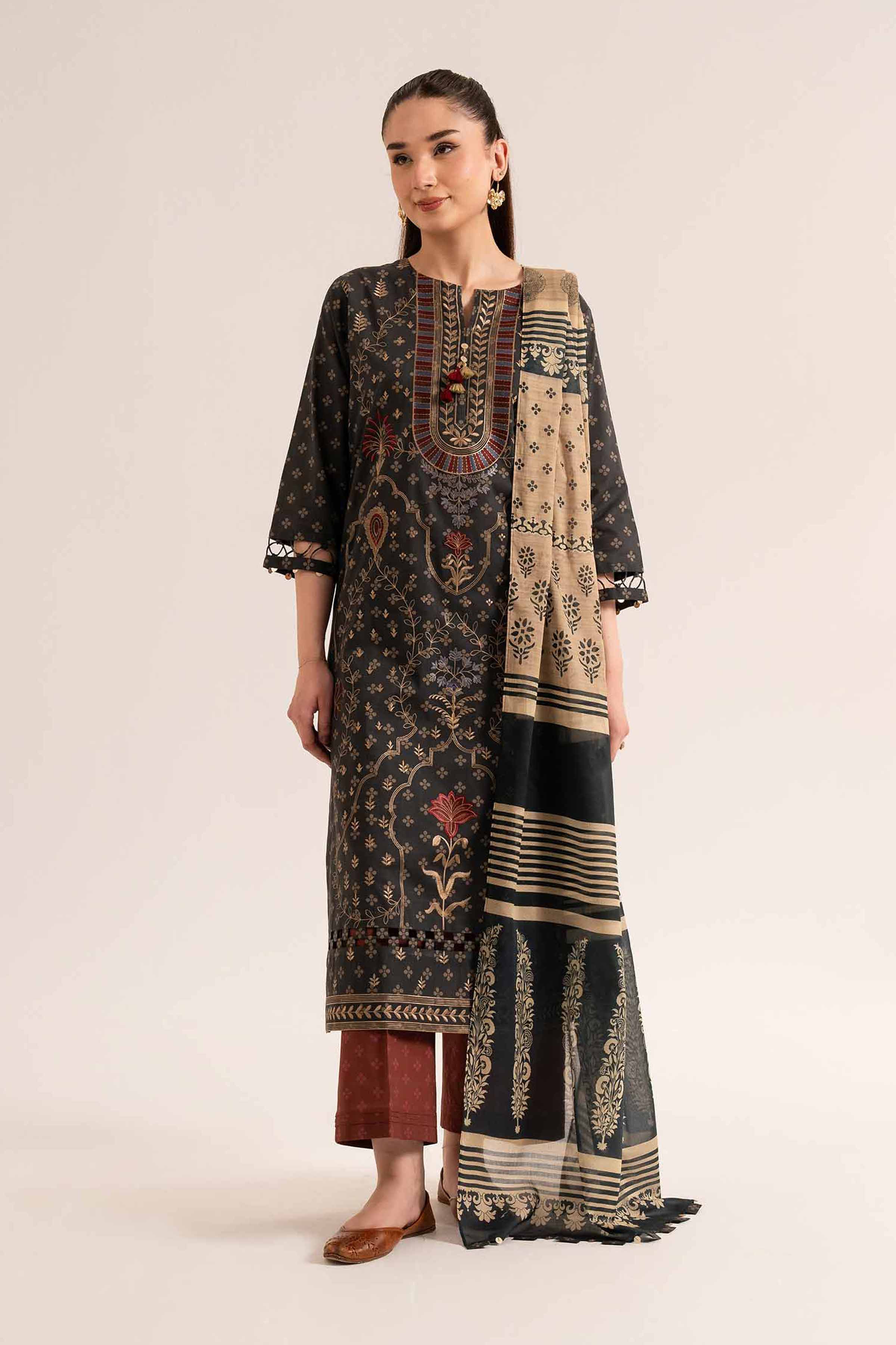 3 Piece - Printed Embroidered Suit - 42519180 for Women - Unstitched Collection | Nishat | Shop Online