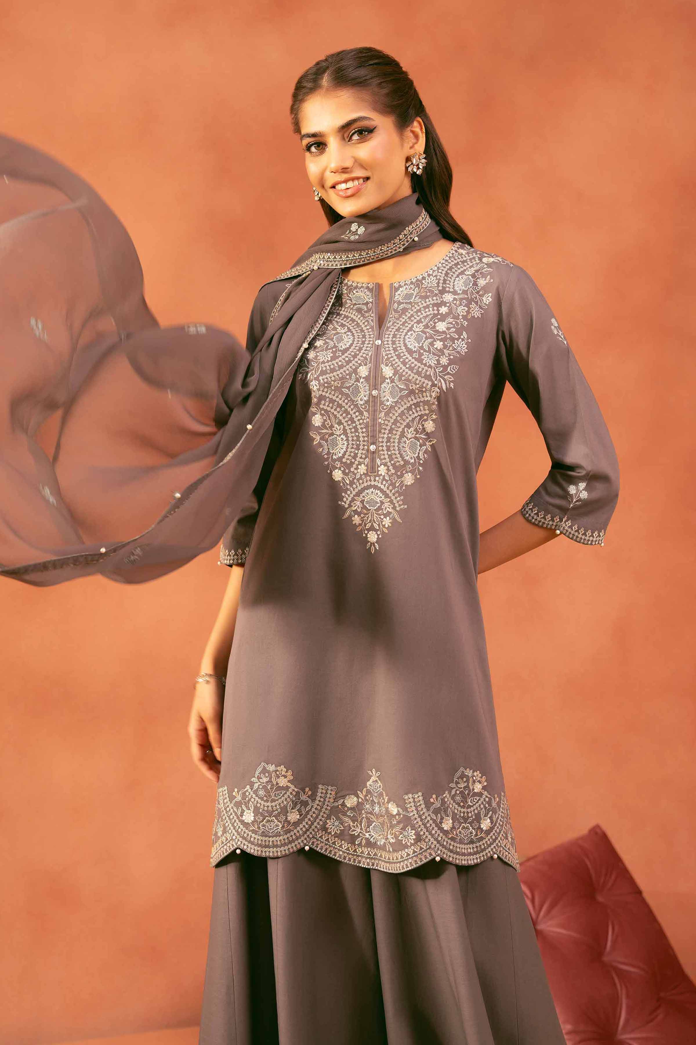 3 Piece - Embroidered Suit - 42519205 for Women - Unstitched Collection | Nishat | Shop Online