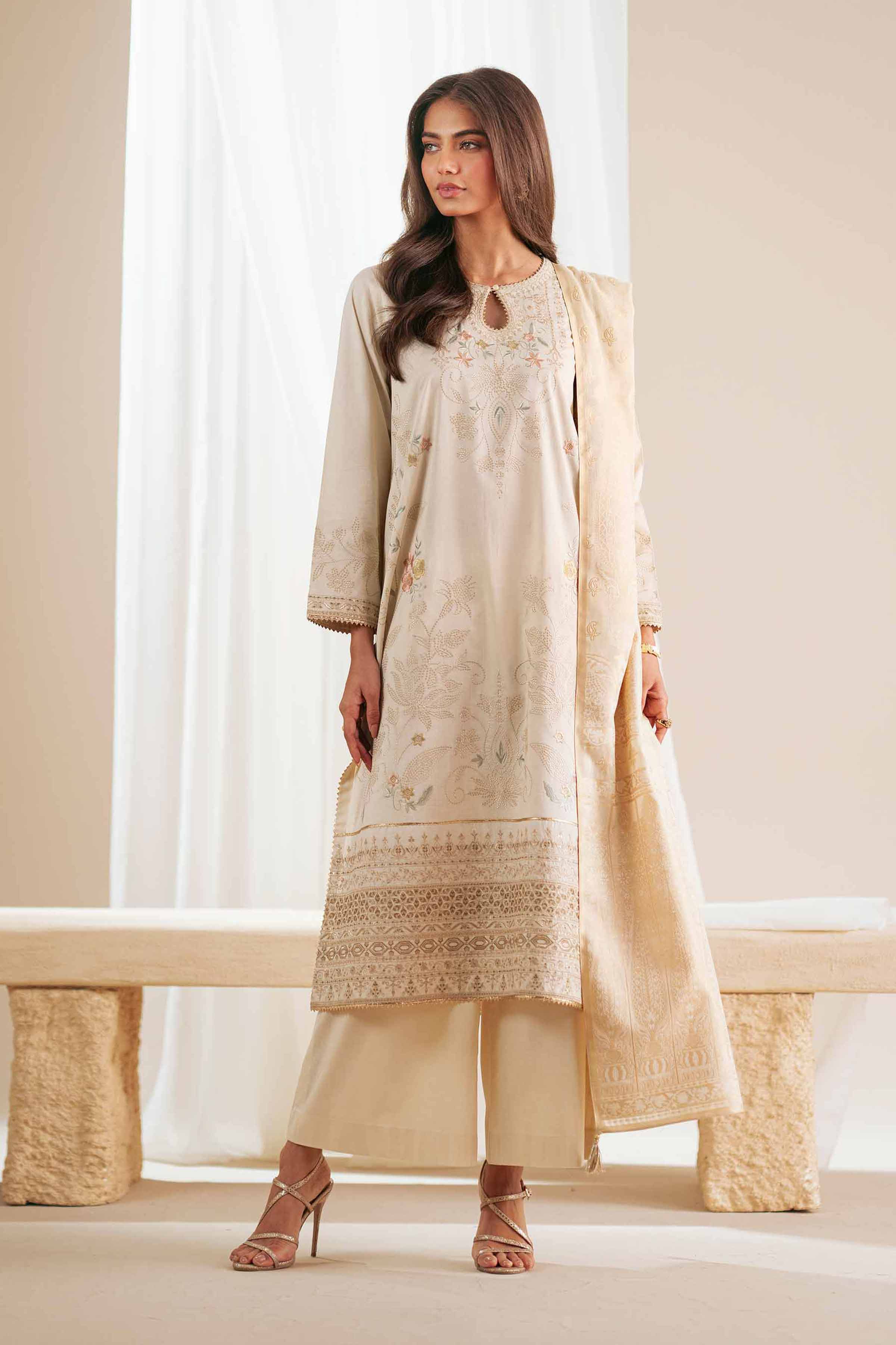 3 Piece - Embroidered Suit - 42519214 for Women - Unstitched Collection | Nishat | Shop Online