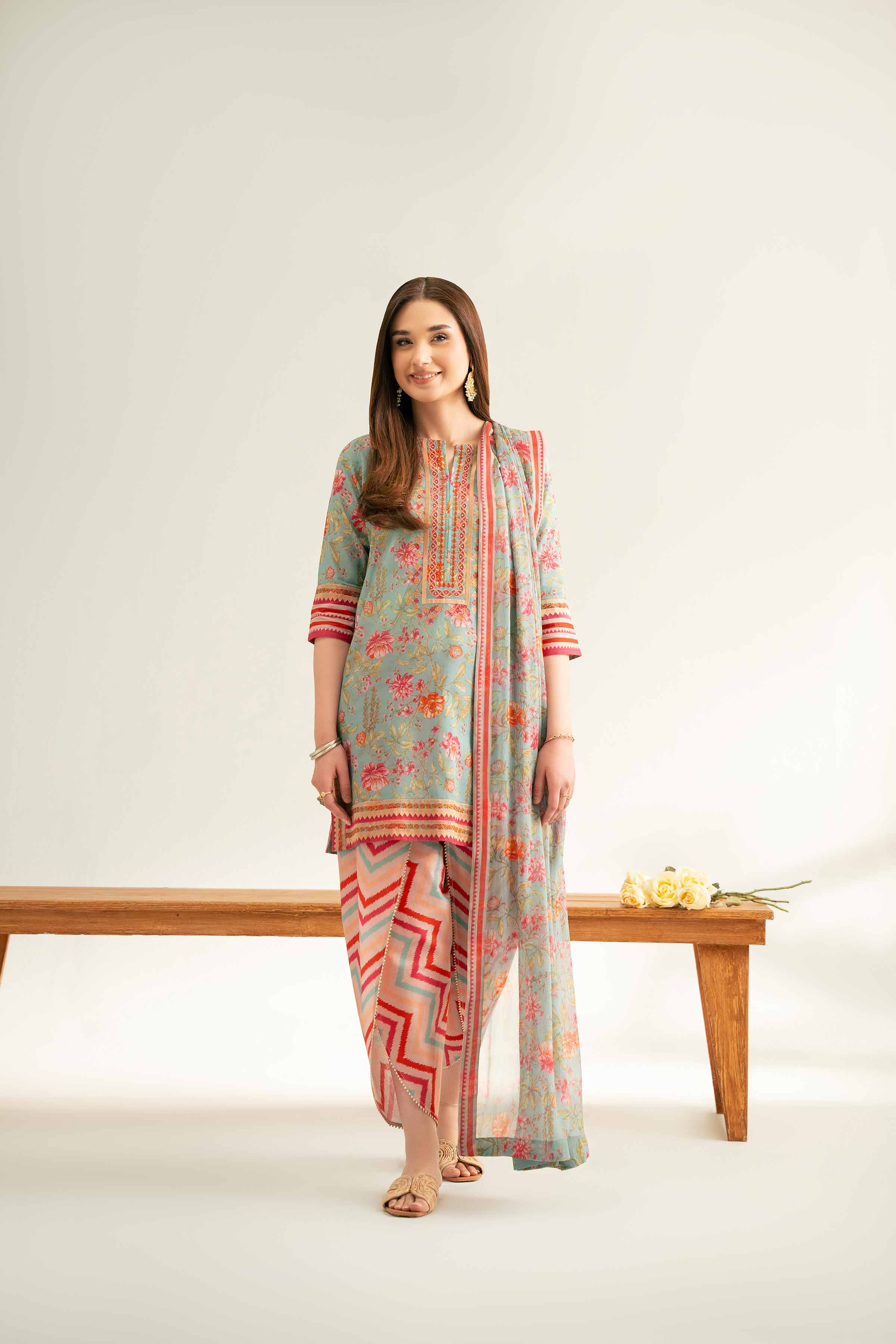 3 Piece - Printed Embroidered Suit - 42519401 for Women - Unstitched Collection | Nishat | Shop Online
